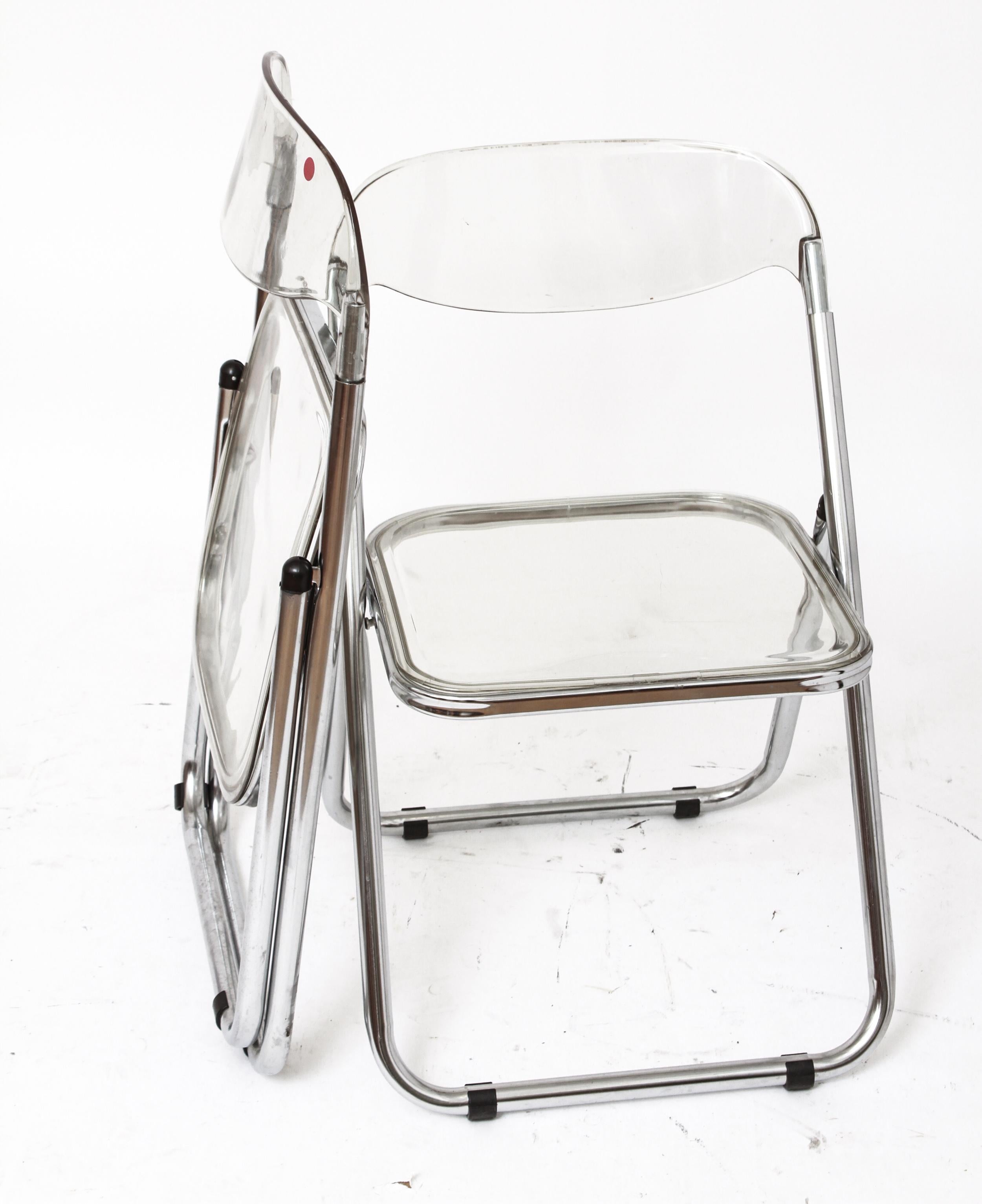 20th Century Giancarlo Piretti for Castelli Modern 'Plia' Acrylic Chairs