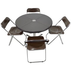 Giancarlo Piretti for Castelli Modern 'Plia' Folding Table and Chairs, Italy