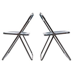 Giancarlo Piretti for Castelli 'Plia' Chair, Italy  Blue color