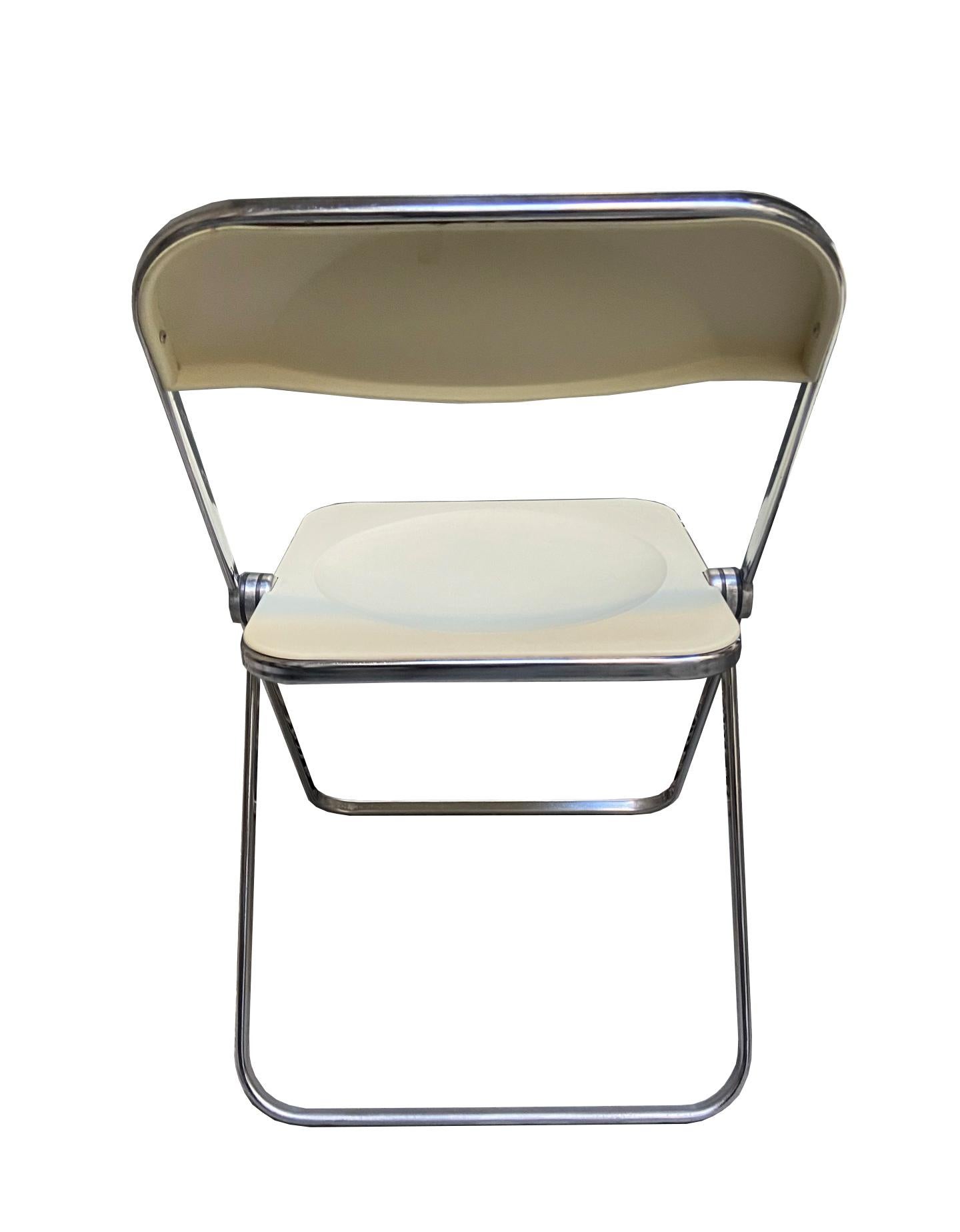 Mid-Century Modern Giancarlo Piretti for Castelli 'Plia' Chair, Italy For Sale