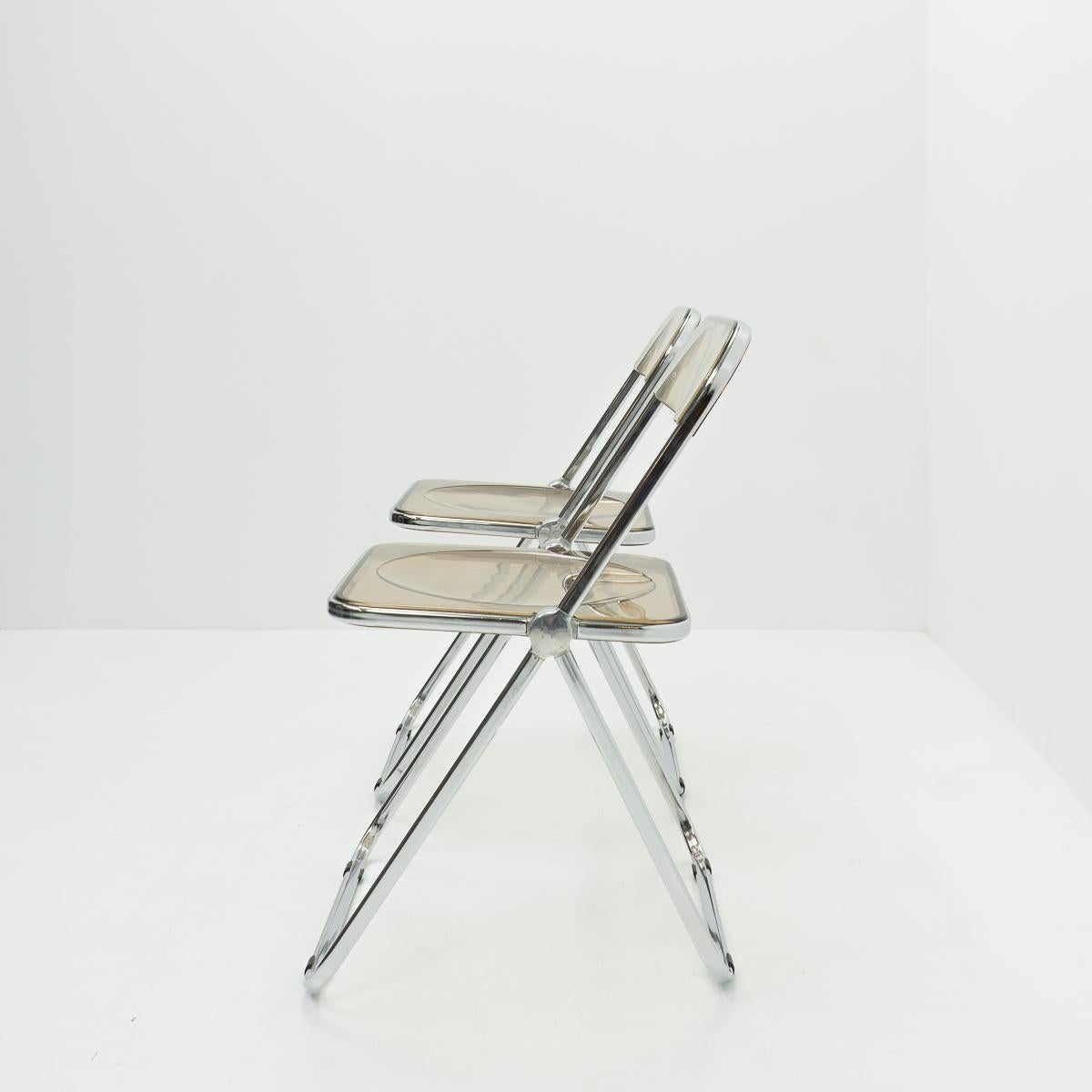 Late 20th Century Giancarlo Piretti for Castelli, Plia Chairs, Set of Two, 1970s