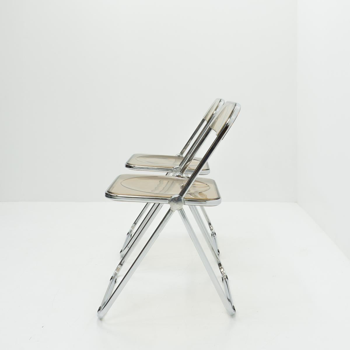 Métal Chaises Plia de Giancarlo Piretti pour Castelli, ensemble de deux, 1970 en vente