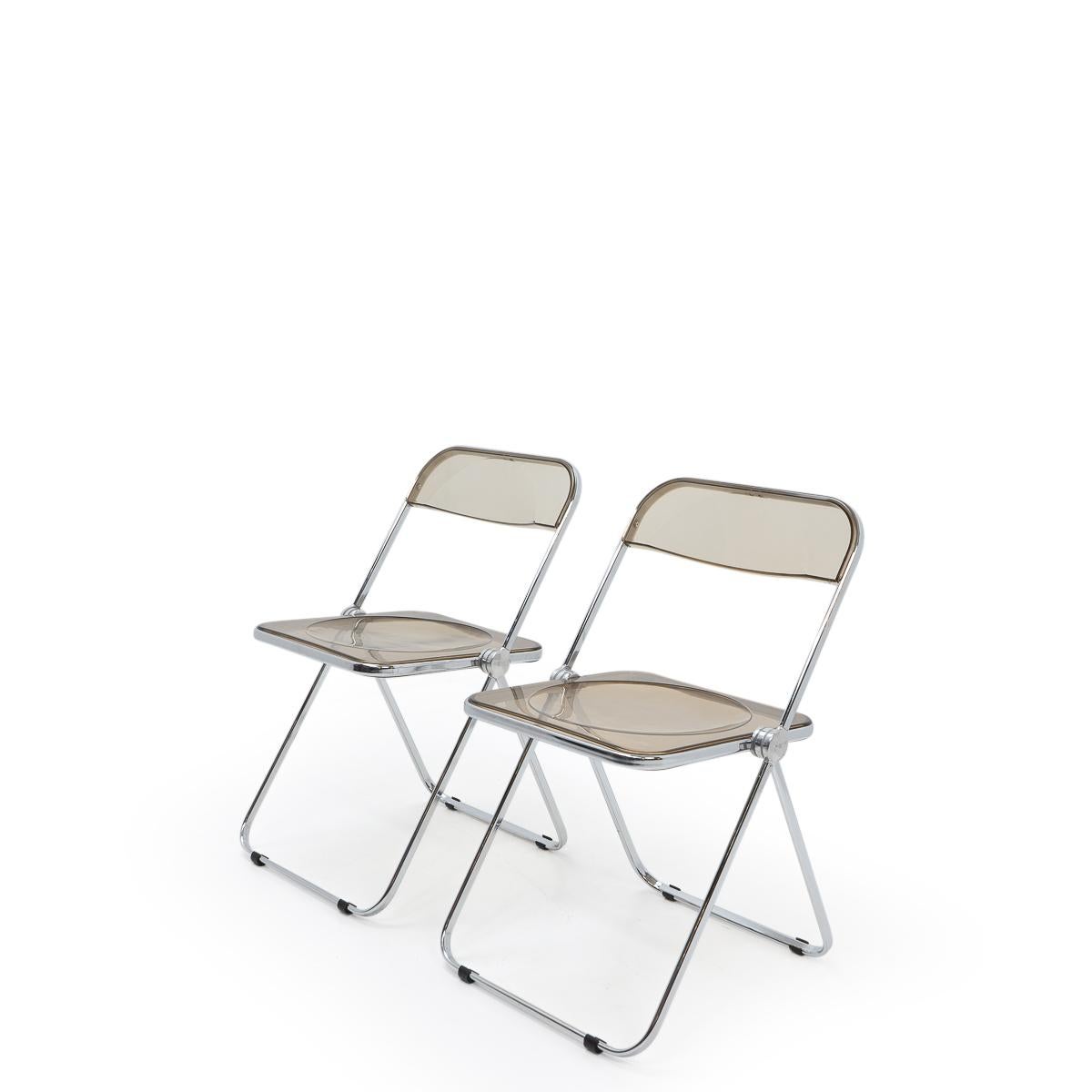 Giancarlo Piretti für Castelli, Plia-Stühle, Zweier-Set, 1970er-Jahre (Moderne der Mitte des Jahrhunderts) im Angebot