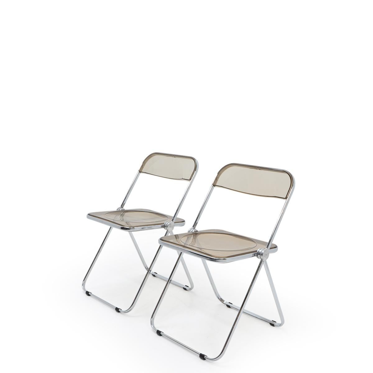 Mid-Century Modern Chaises Plia de Giancarlo Piretti pour Castelli, ensemble de deux, 1970 en vente