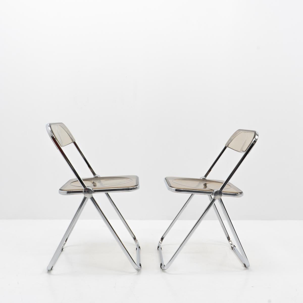 Giancarlo Piretti for Castelli, Plia Chairs, Set of Two, 1970s In Good Condition For Sale In Renens, CH