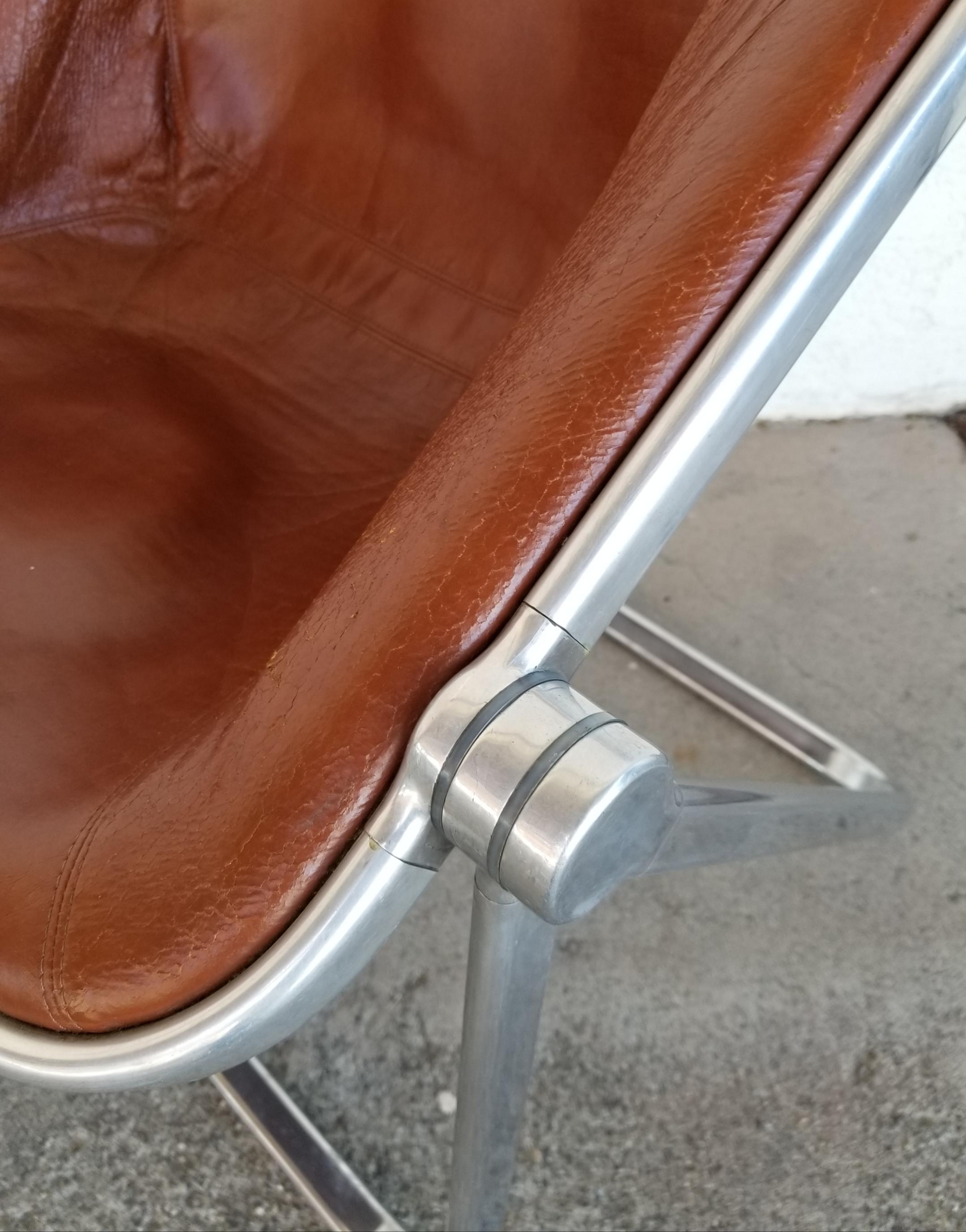 Giancarlo Piretti for Castelli Plona Leather & Chrome Folding Chair 4