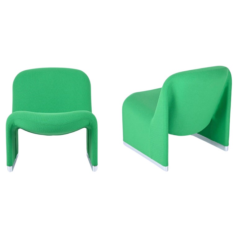Giancarlo Piretti Green "Alky" Italian Armchairs by Anonima Castelli