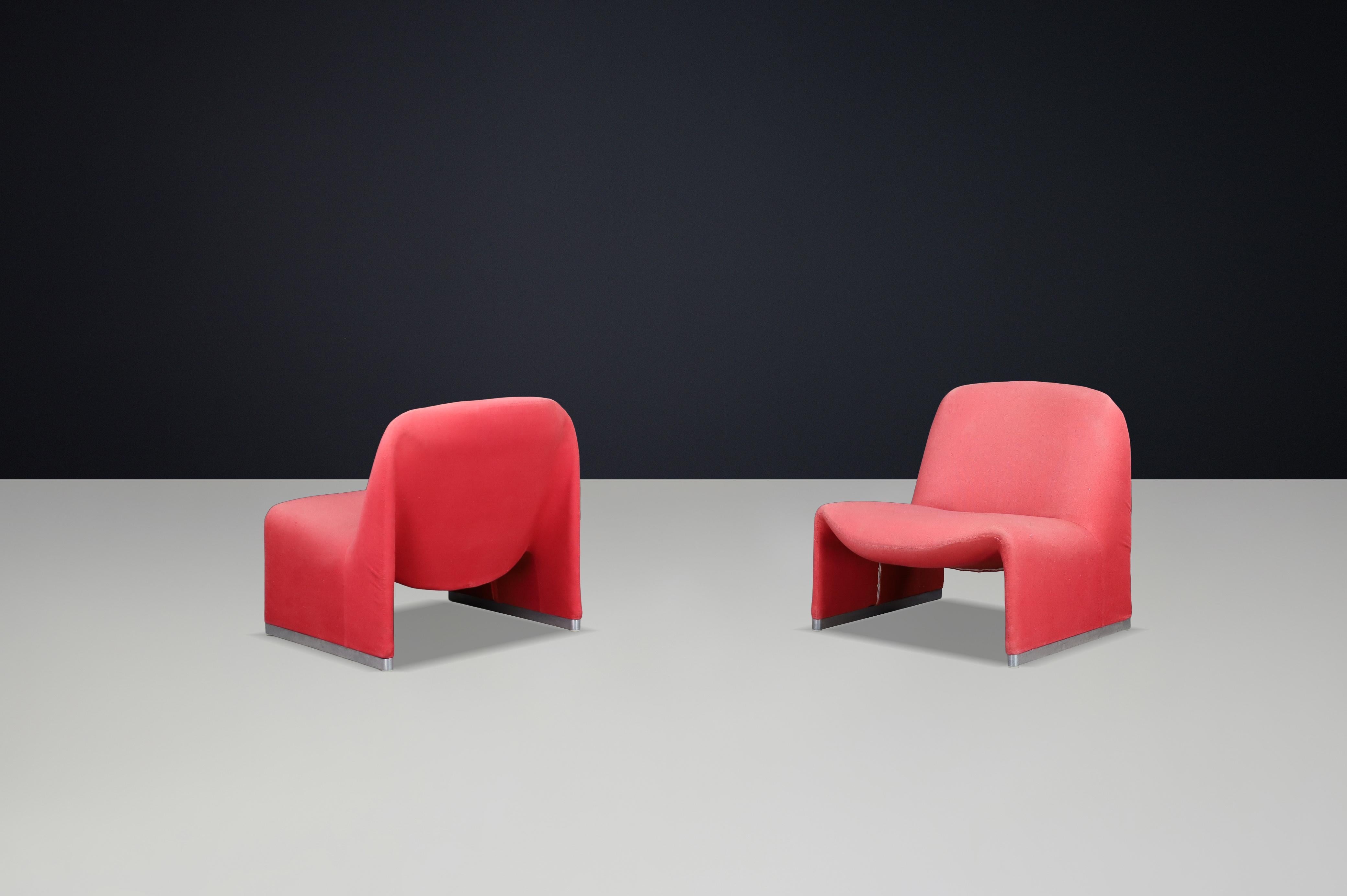 Giancarlo Piretti Lounge Chairs für Anonima Castelli, Italien, 1970er Jahre (Aluminium) im Angebot