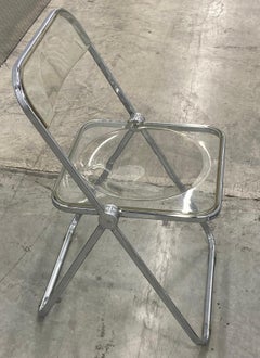 Giancarlo Piretti Lucite Folding "Plia" Chairs for Castelli, Italian 1970s