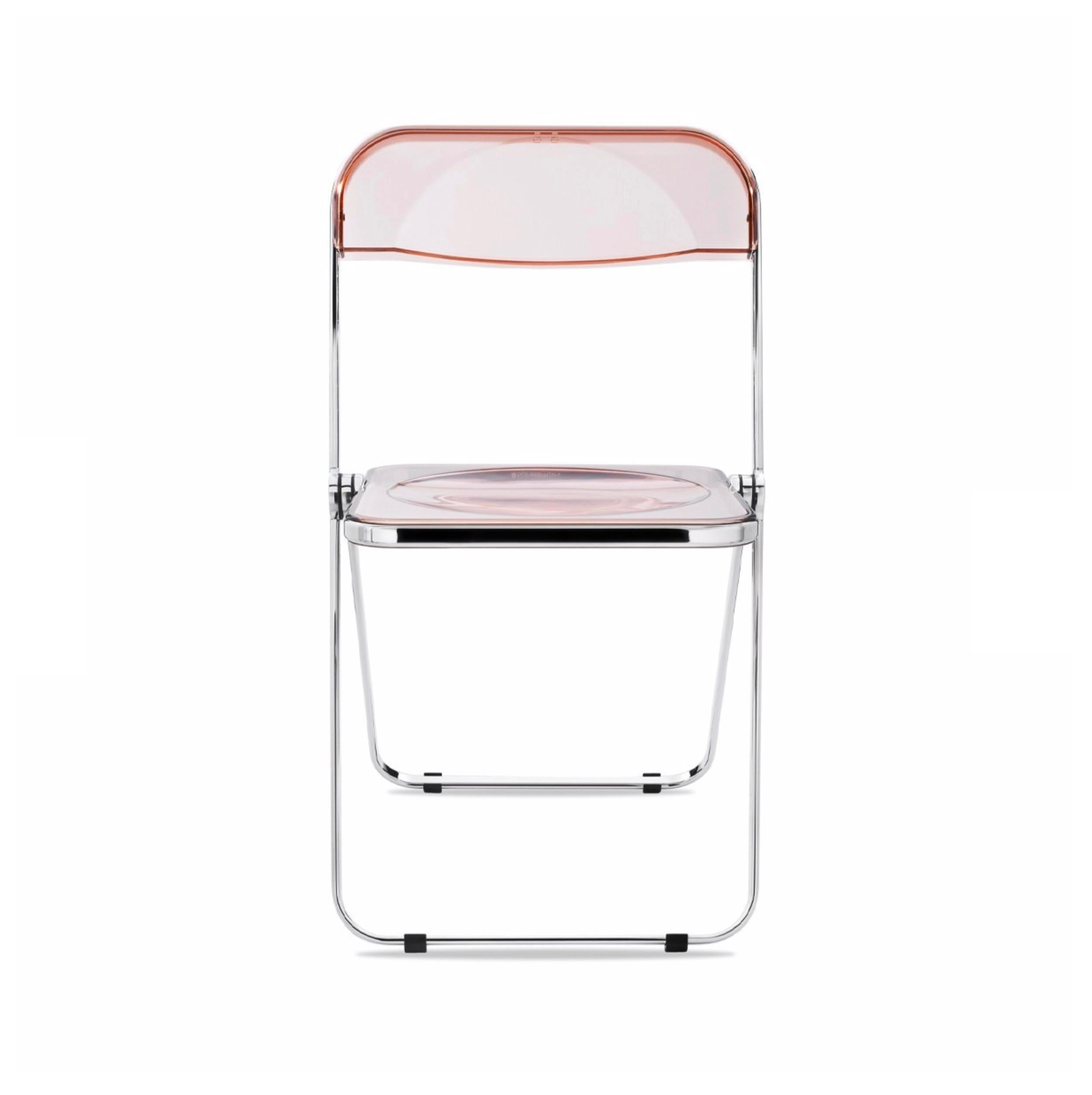 Mid-Century Modern Giancarlo Piretti Lucite Pink Folding 