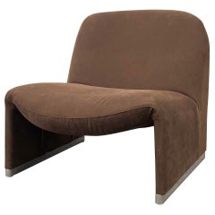 Giancarlo Piretti Midcentury Brown "Alky" Italian Armchair for Castelli, 1970s