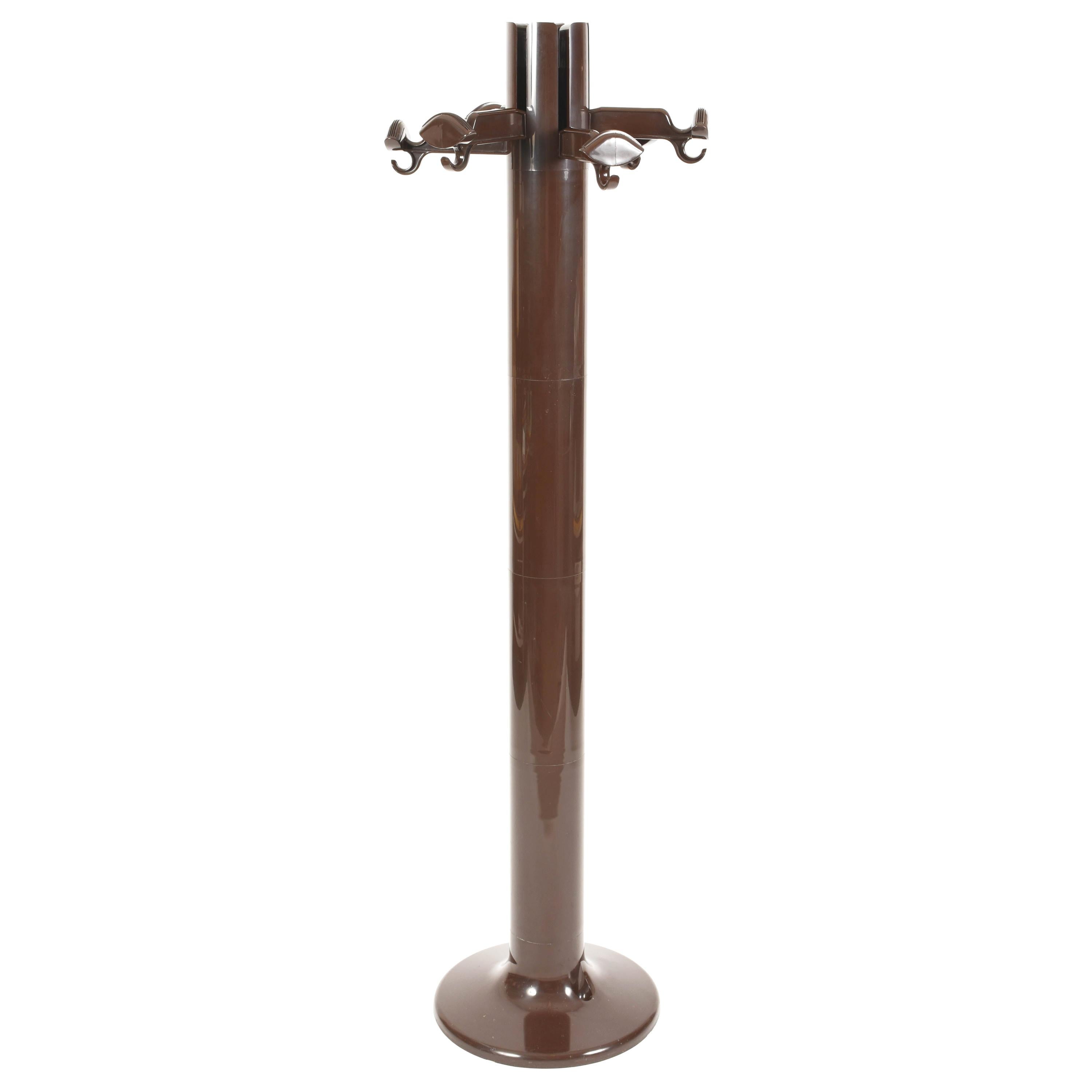 Giancarlo Piretti "Planta" Brown Plastic Coat rack, Anonima Castelli, Italy 1972