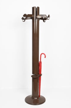 Giancarlo Piretti "Planta" Brown Plastic Italian Coat Rack Anonima Castelli 1972