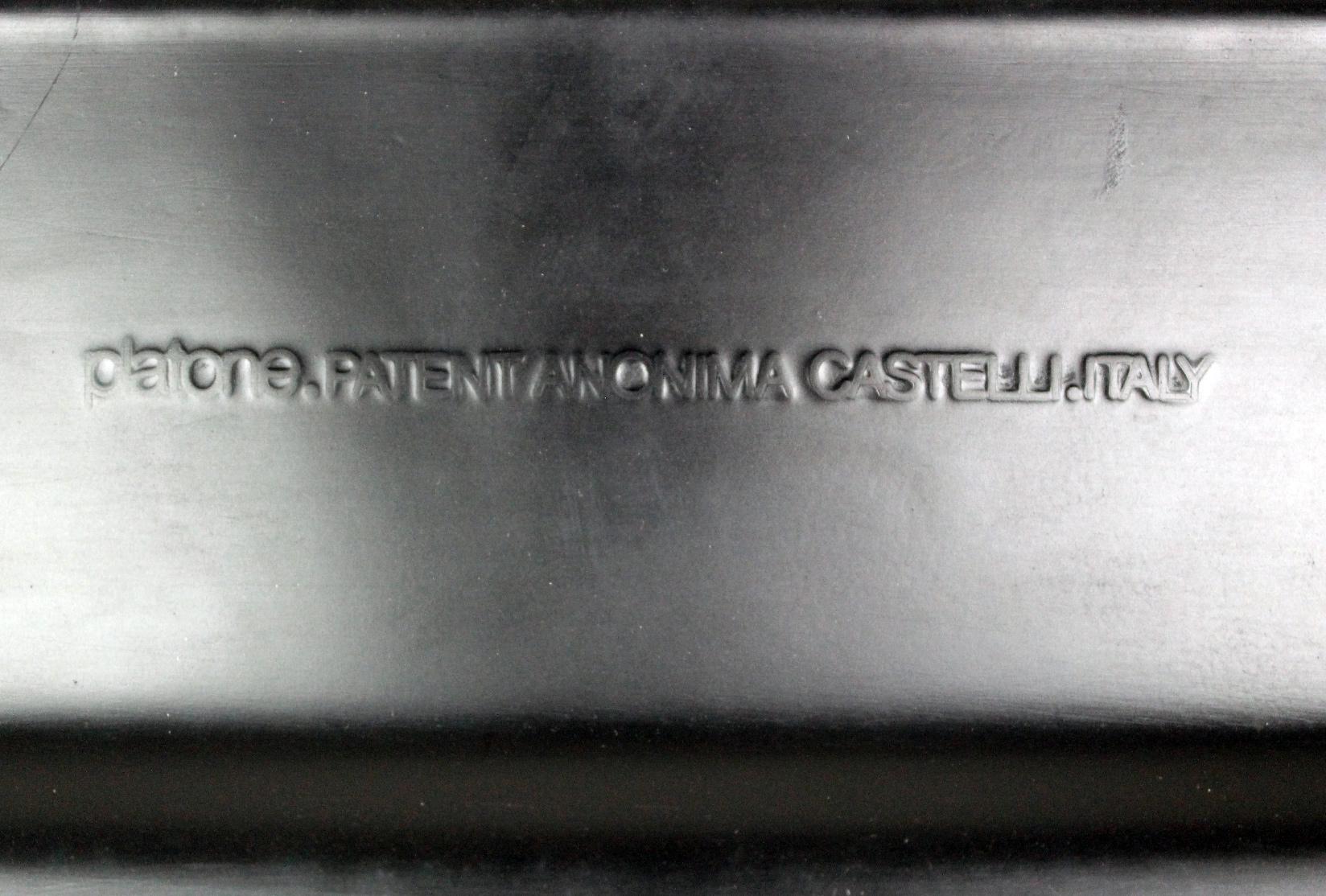 Aluminium Giancarlo Piretti Platone Table pliante en acier et polyuréthane noir 1970  en vente