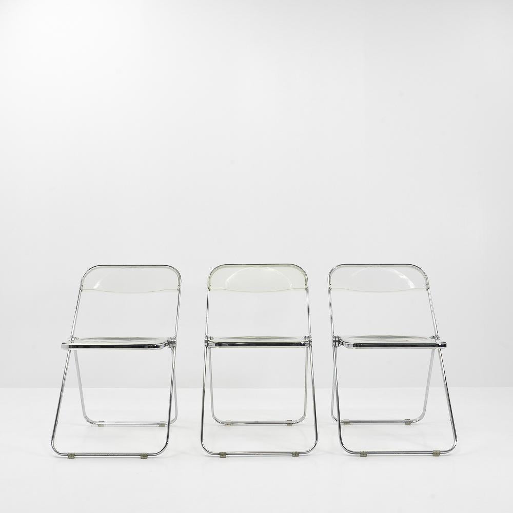 Chaises Plia de Giancarlo Piretti, années 1970 Bon état - En vente à Renens, CH