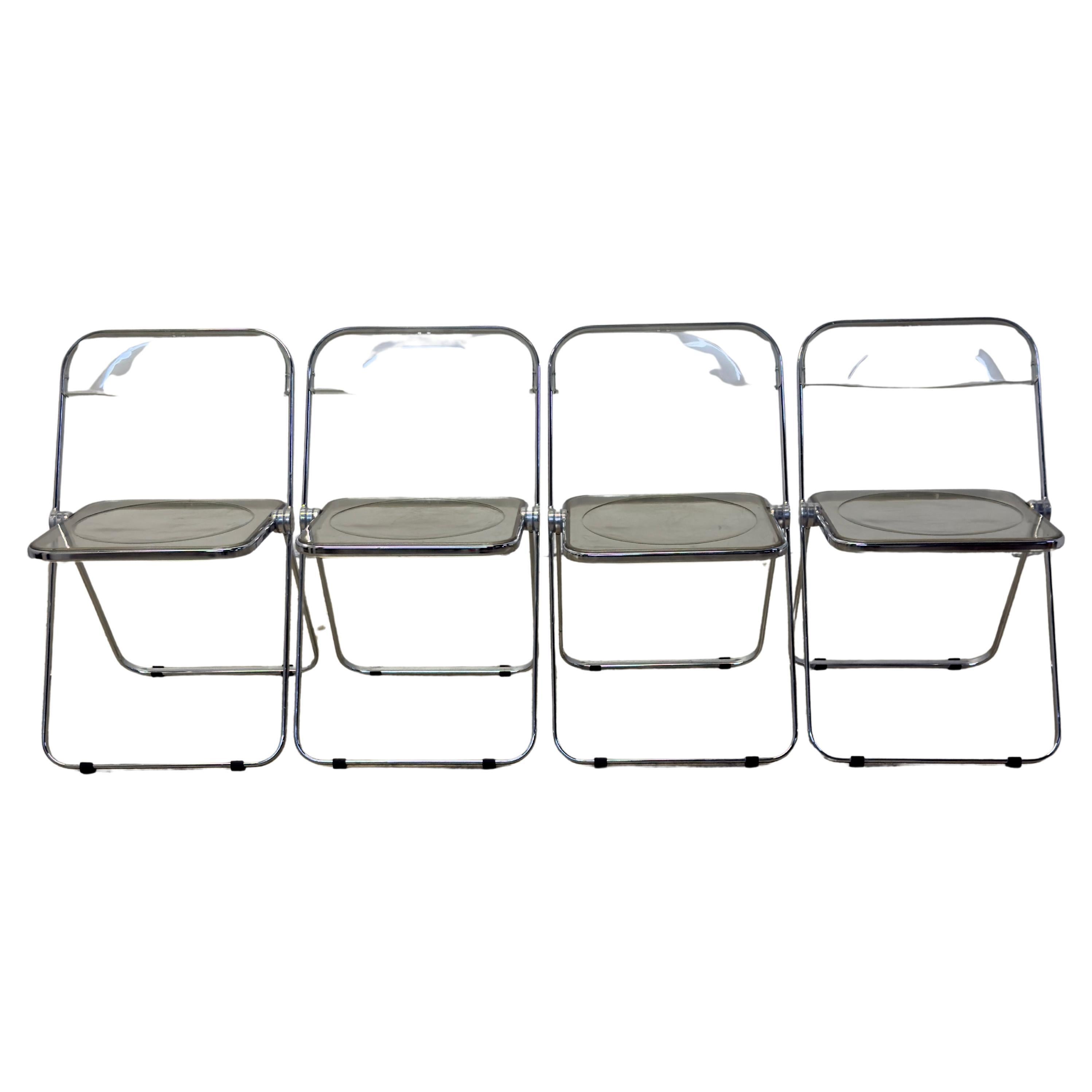 Giancarlo Piretti Plia - Set di quattro sedie Foldes per Castelli in vendita