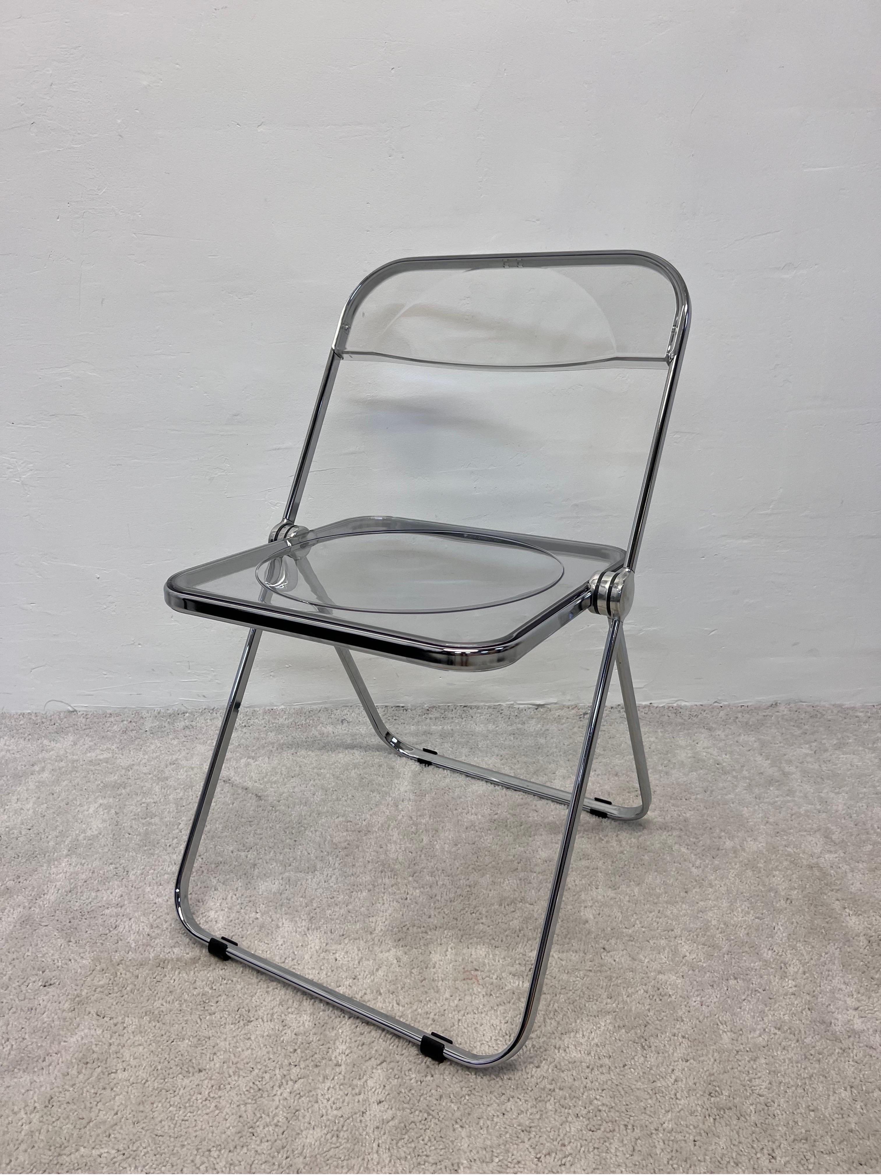 20th Century Giancarlo Piretti Plia Folding Chairs for Castelli - set of Two
