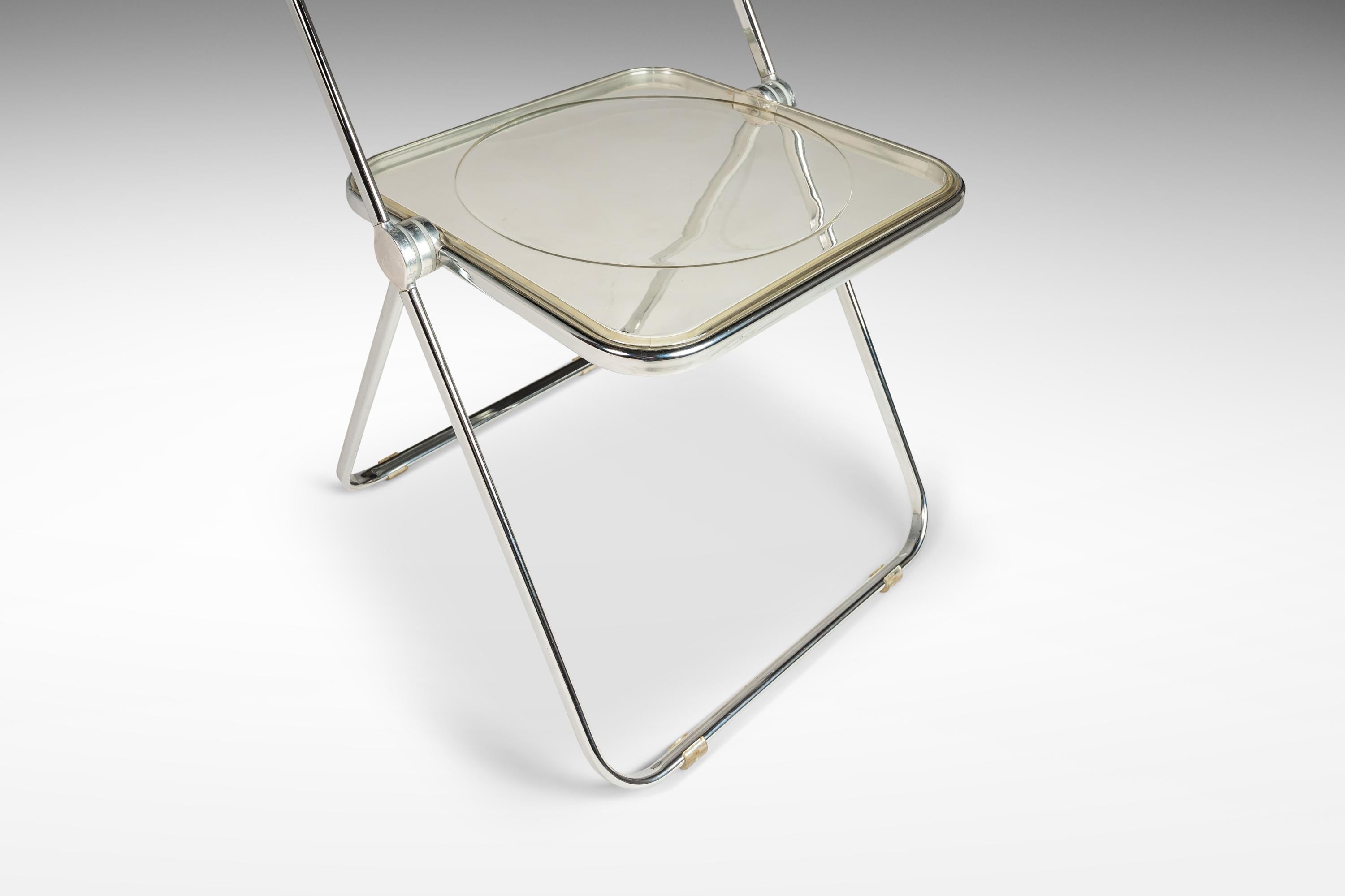 Giancarlo Piretti Plia Lucite & Chrome Folding Chair for Anonima Castelli, 1970s For Sale 4