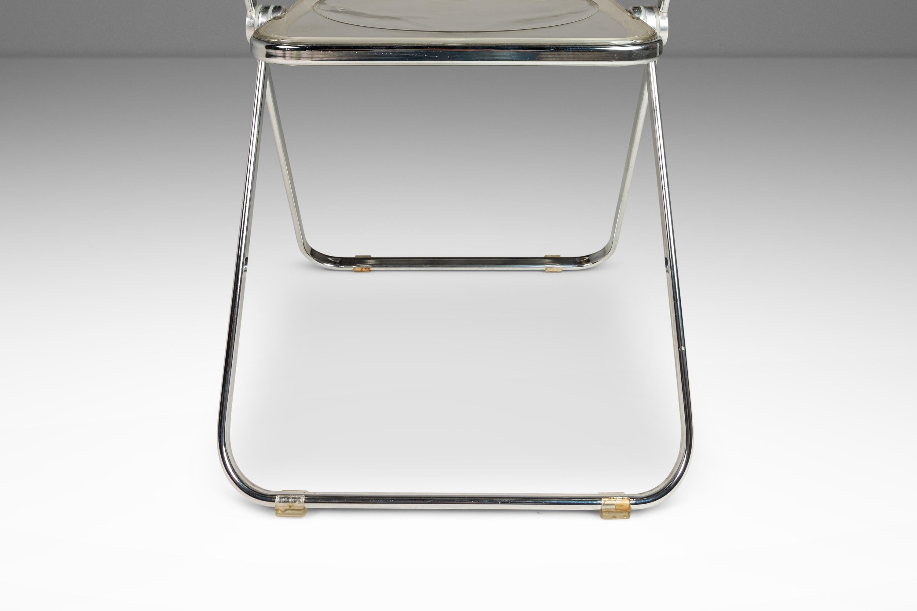 Giancarlo Piretti Plia Lucite & Chrome Folding Chair for Anonima Castelli, 1970s For Sale 12