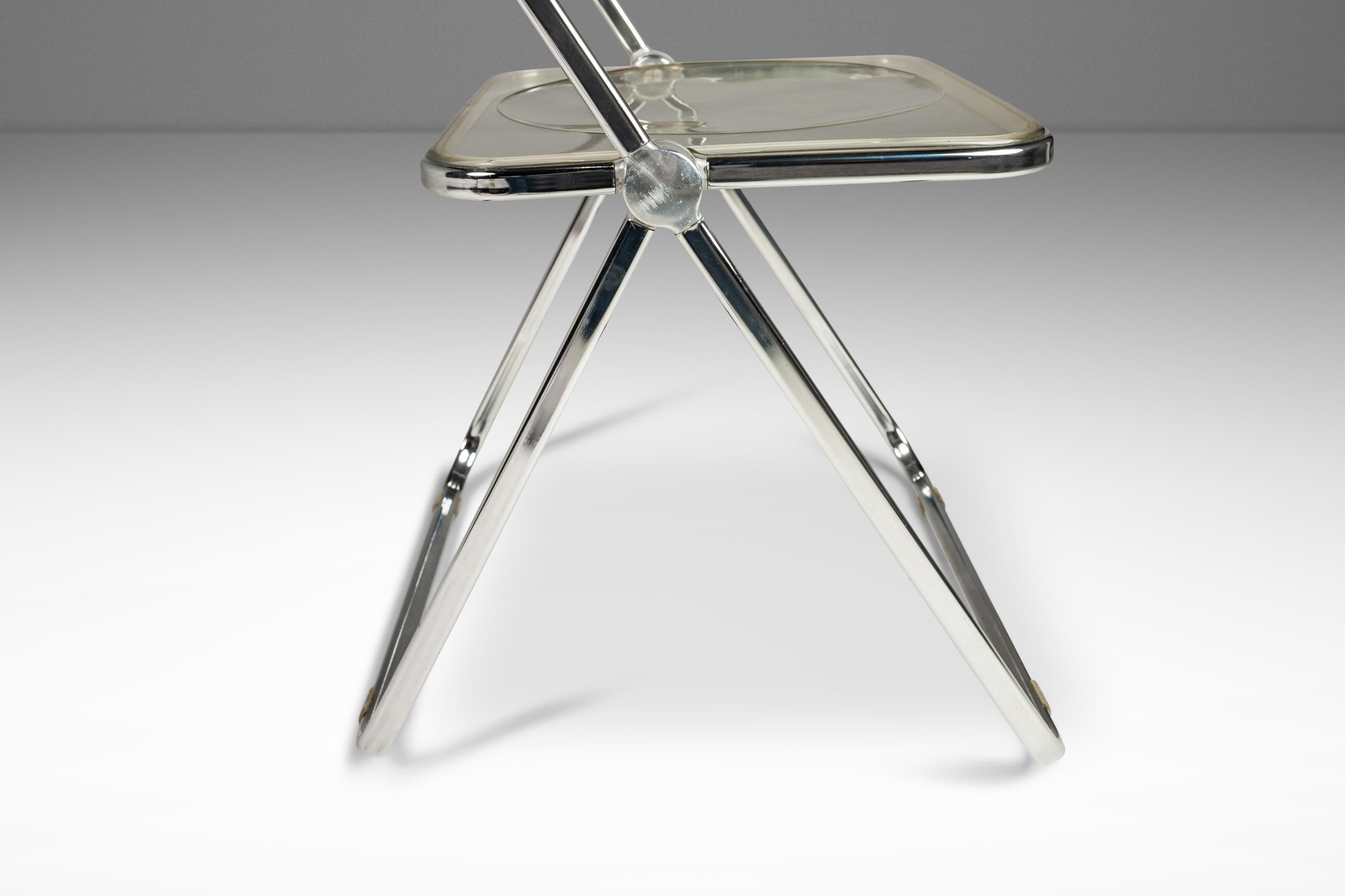 Giancarlo Piretti Plia Lucite & Chrome Folding Chair for Anonima Castelli, 1970s For Sale 13