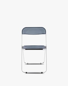 Giancarlo Piretti Plia Set di 10 sedie Foldes in blu e cromo per Castelli