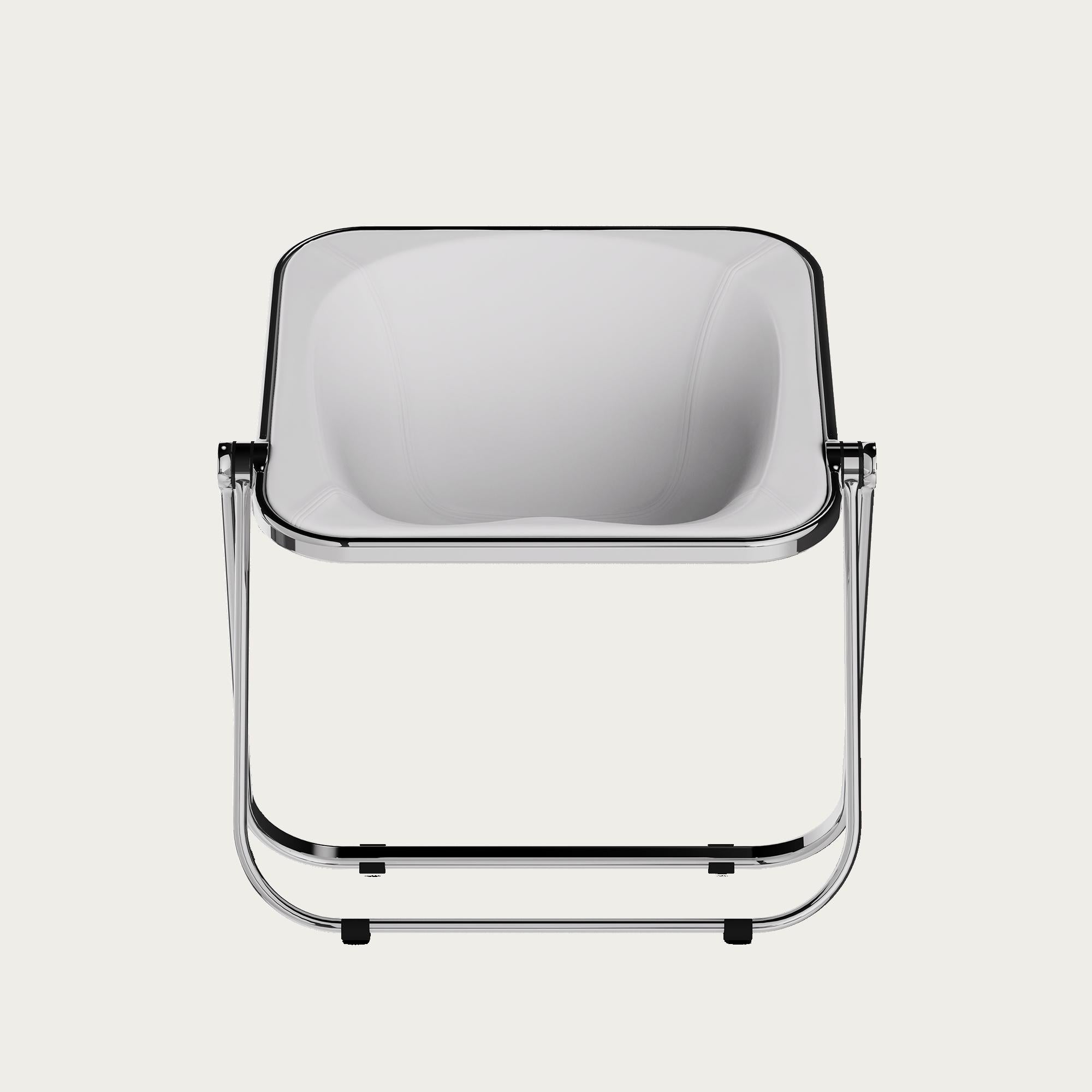 Giancarlo Piretti Plona Chair in Black Leather for Anonima Castelli, Italy For Sale 3