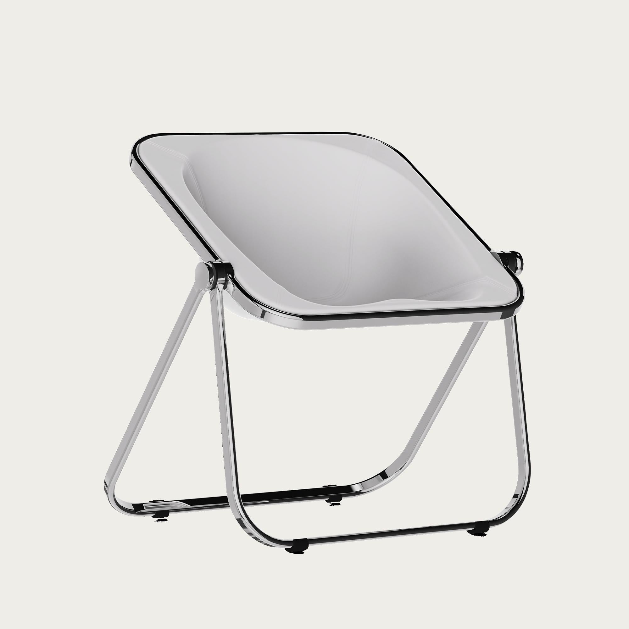 Giancarlo Piretti Plona Chair in Black Leather for Anonima Castelli, Italy For Sale 4
