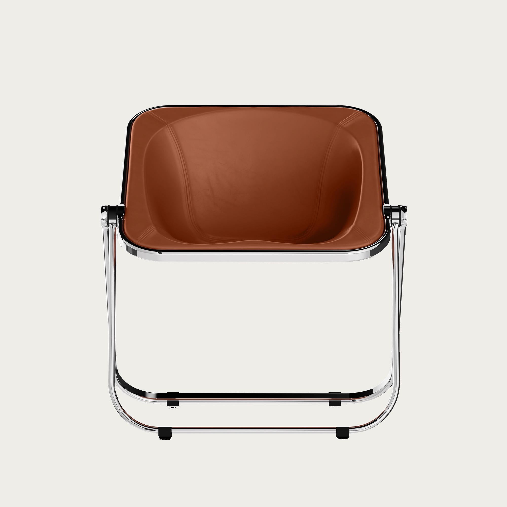Giancarlo Piretti Plona Chair in Black Leather for Anonima Castelli, Italy For Sale 1