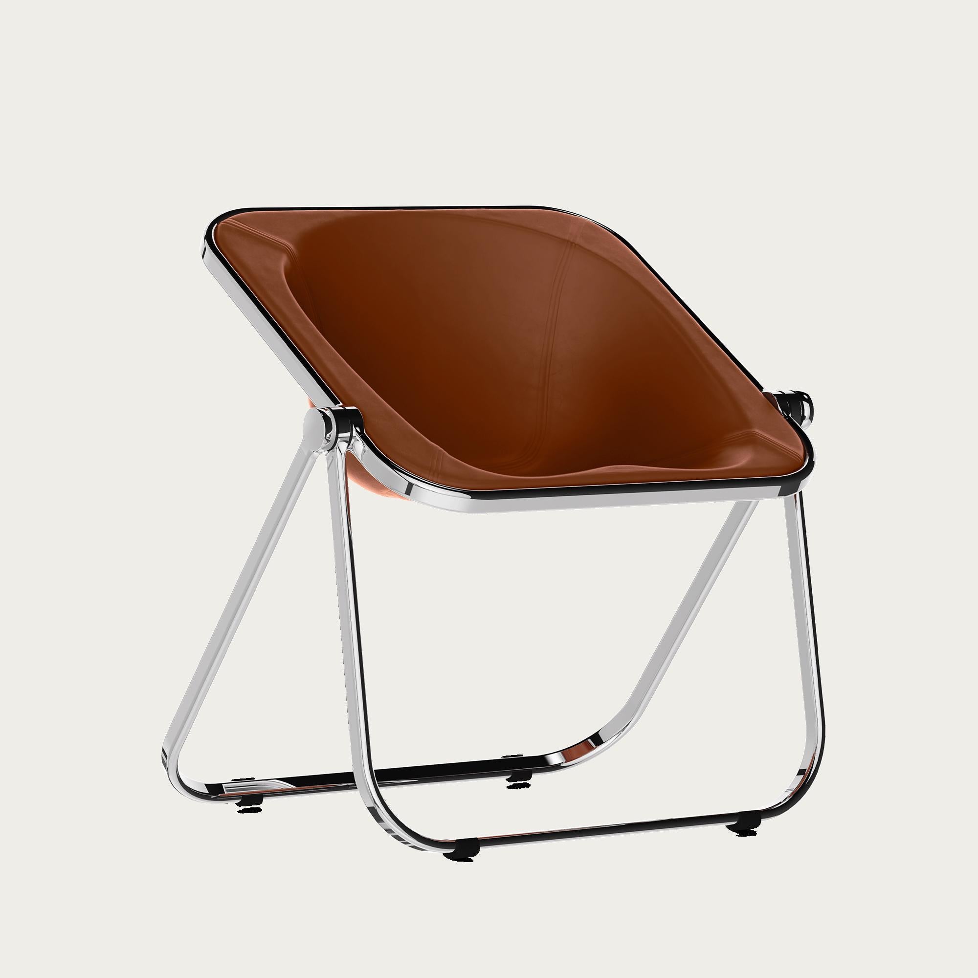 Giancarlo Piretti Plona Chair in Black Leather for Anonima Castelli, Italy For Sale 2
