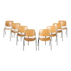 Giancarlo Piretti Set of Stacking Dining Chairs Chairs by Anonima Castelli