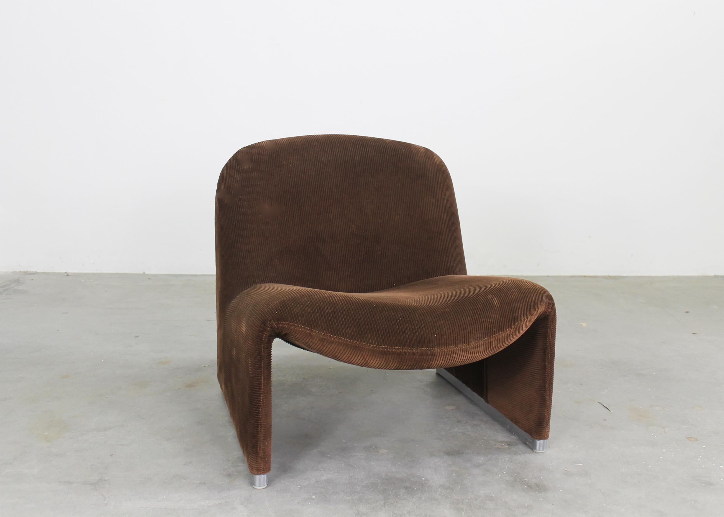 Metal Giancarlo Piretti Set of Three Dark Brown Alky Chairs by Anonima Castelli 1970s