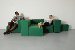 Giancarlo Piretti "Sistema 61" Canapé modulaire en tissu vert pour Castelli, 1973