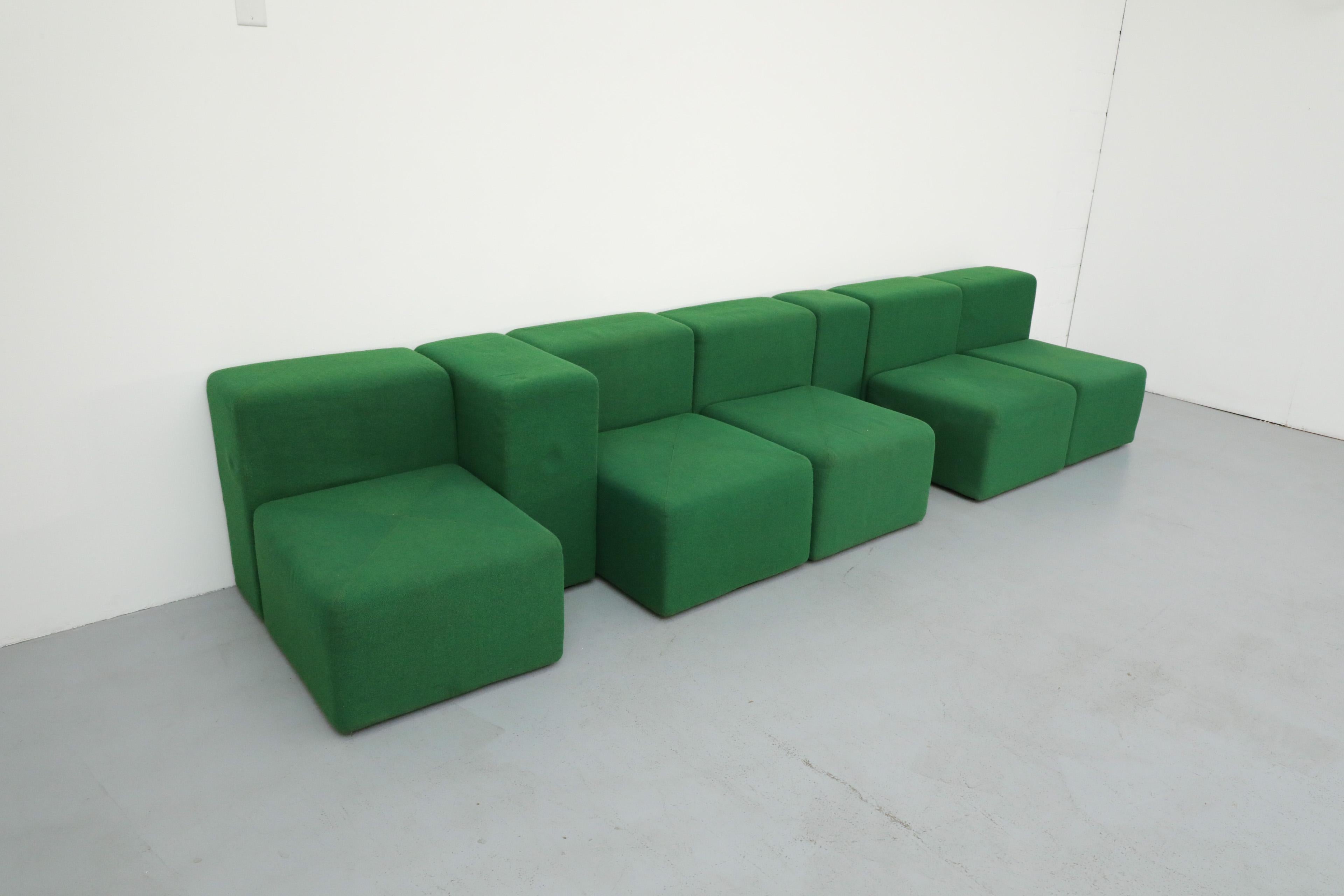 Canapé modulaire vert Sistema 61 de Giancarlo Piretti pour Castelli, 1970 Bon état - En vente à Los Angeles, CA