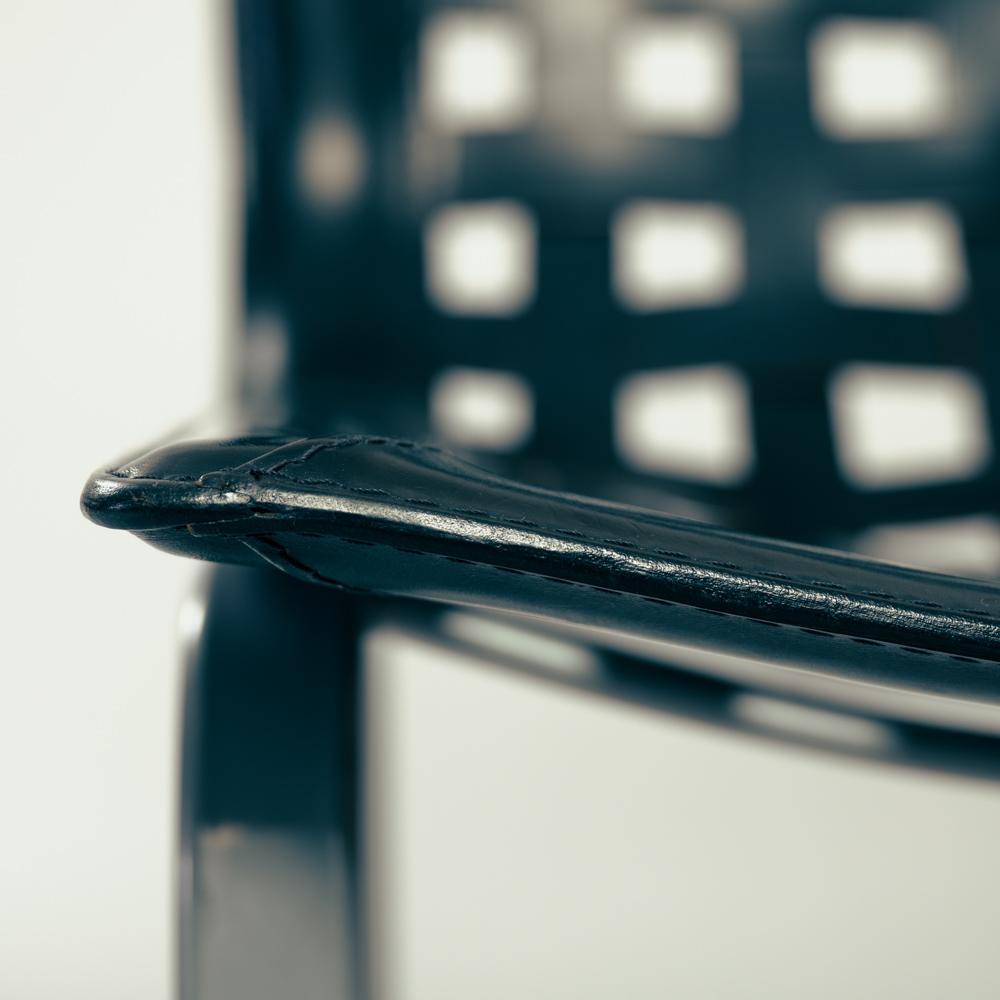 Chaises de salle à manger nettes en cuir noir par Giancarlo Vegni  pour Fasem Italie  en vente 6
