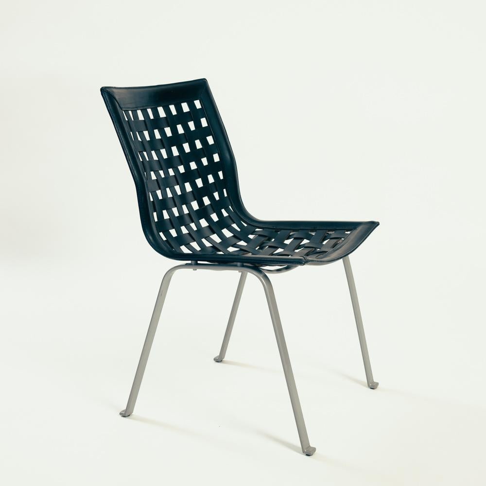 Chaises de salle à manger nettes en cuir noir par Giancarlo Vegni  pour Fasem Italie  en vente 8