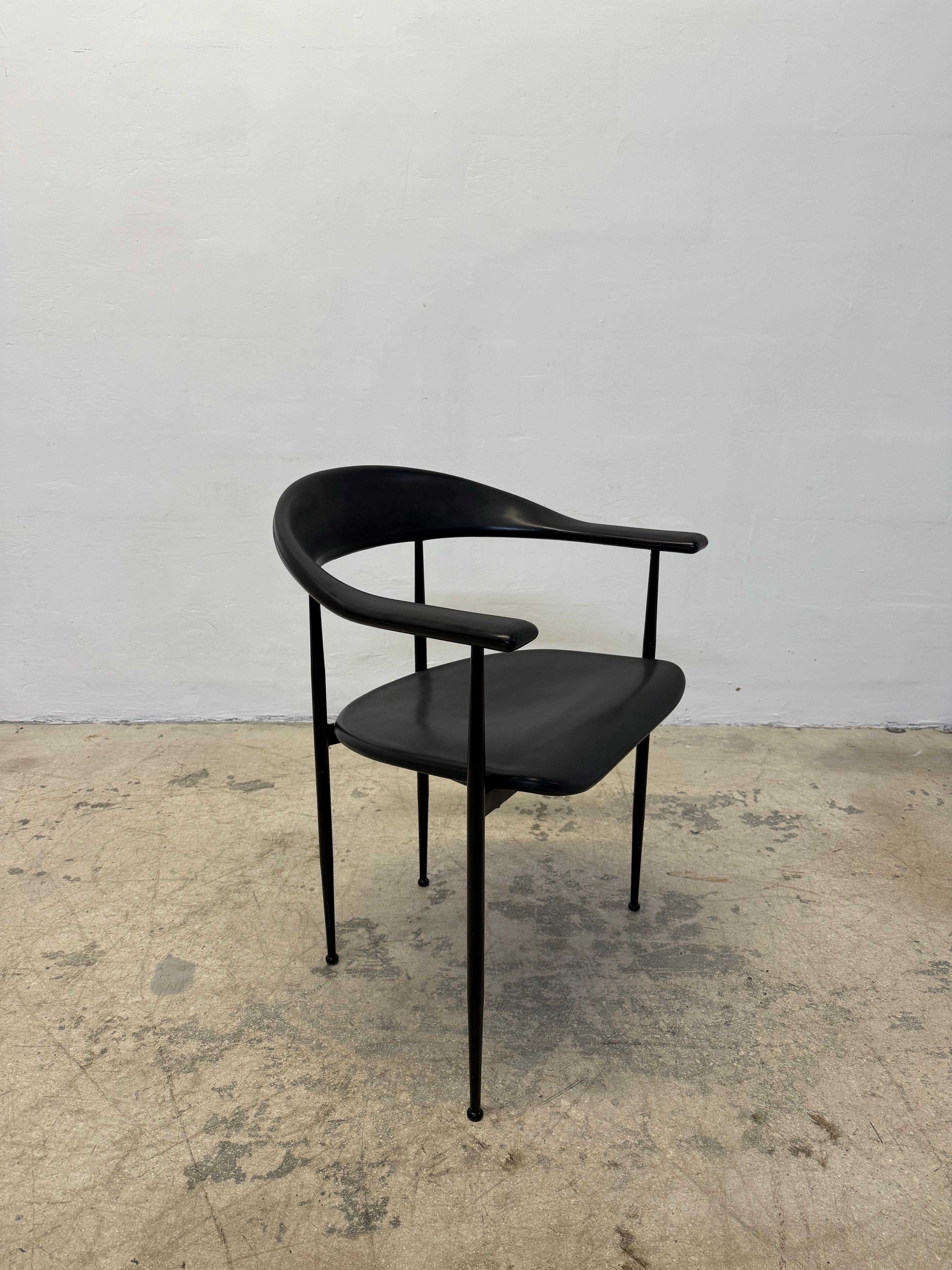 Acier Chaises P40 de Giancarlo Vegni & Gianfranco Gualtierotti pour Fasem en vente