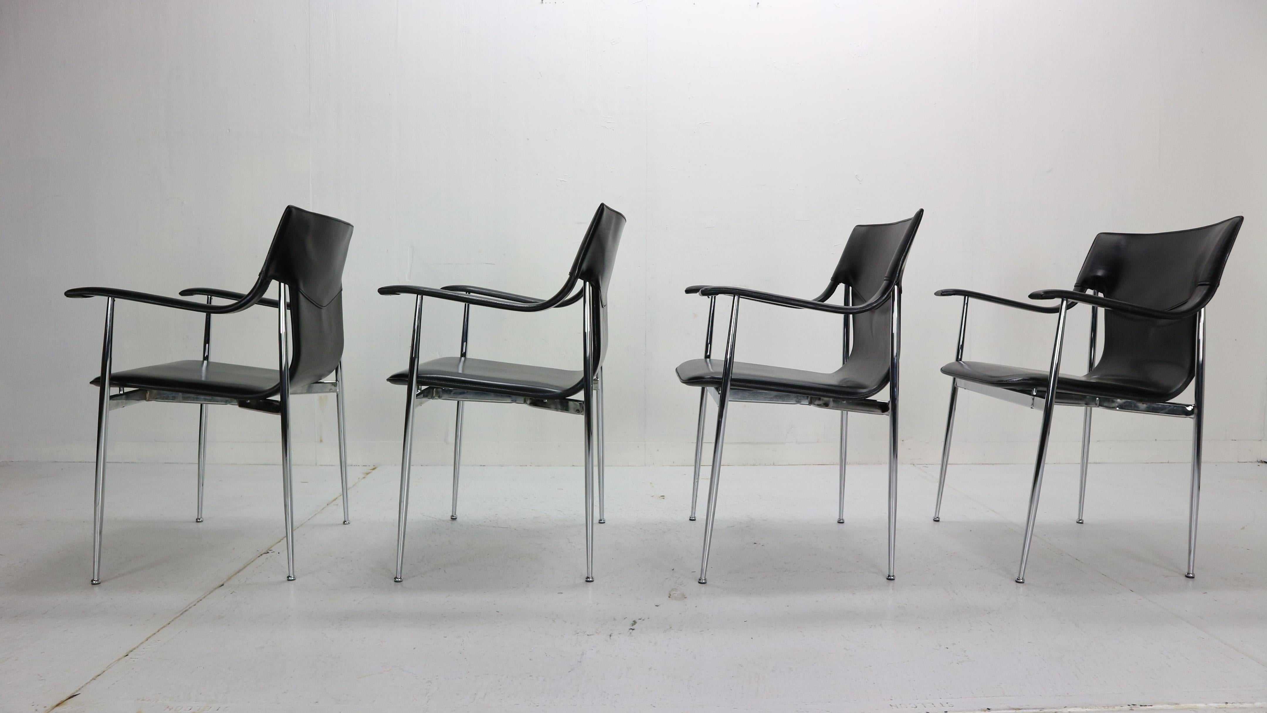 Giancarlo Vegni & Gianfranco Gualtierotti Set of Chairs for Fasem, Italy In Good Condition In The Hague, NL