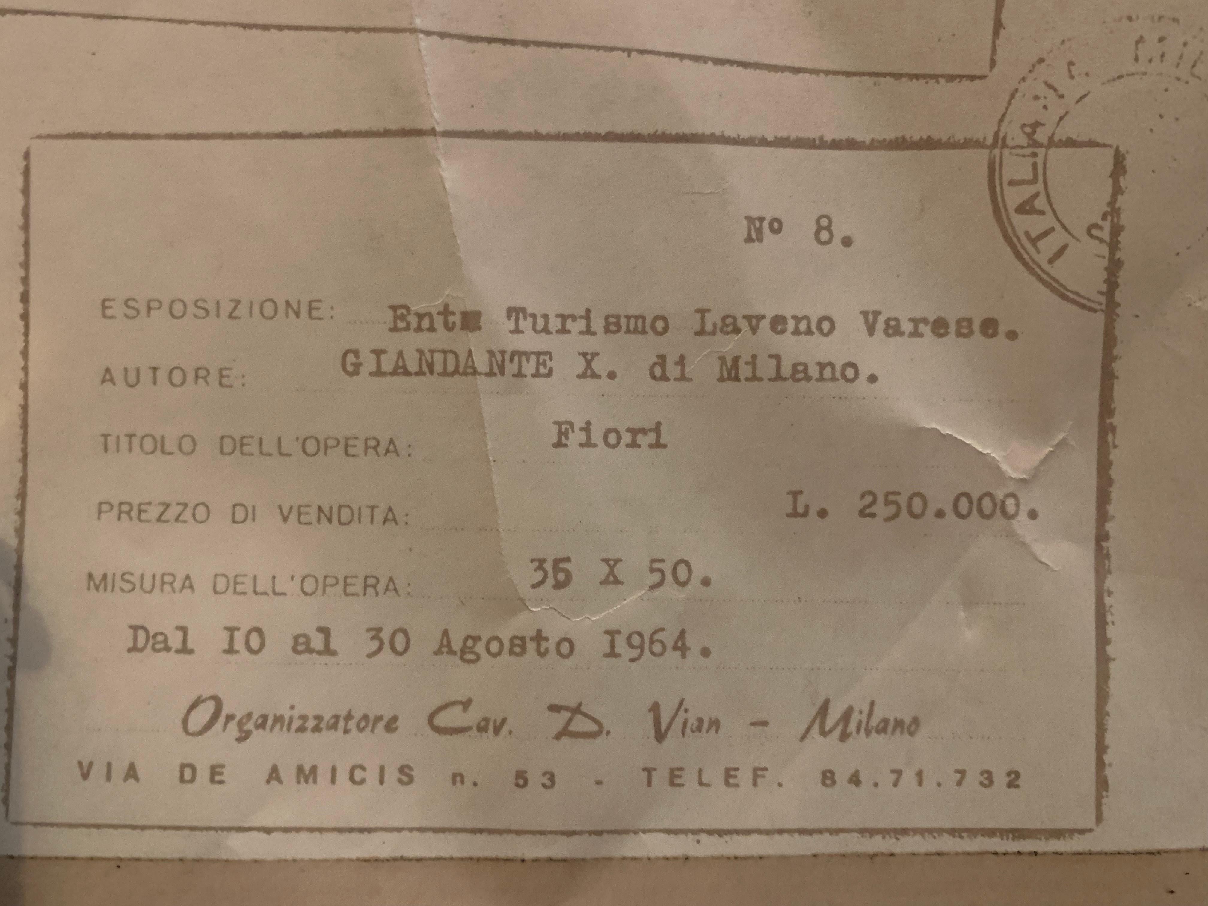 Les fleurs : Guzmania. Vers 1963. Signé Giandante X. Milan.  en vente 8