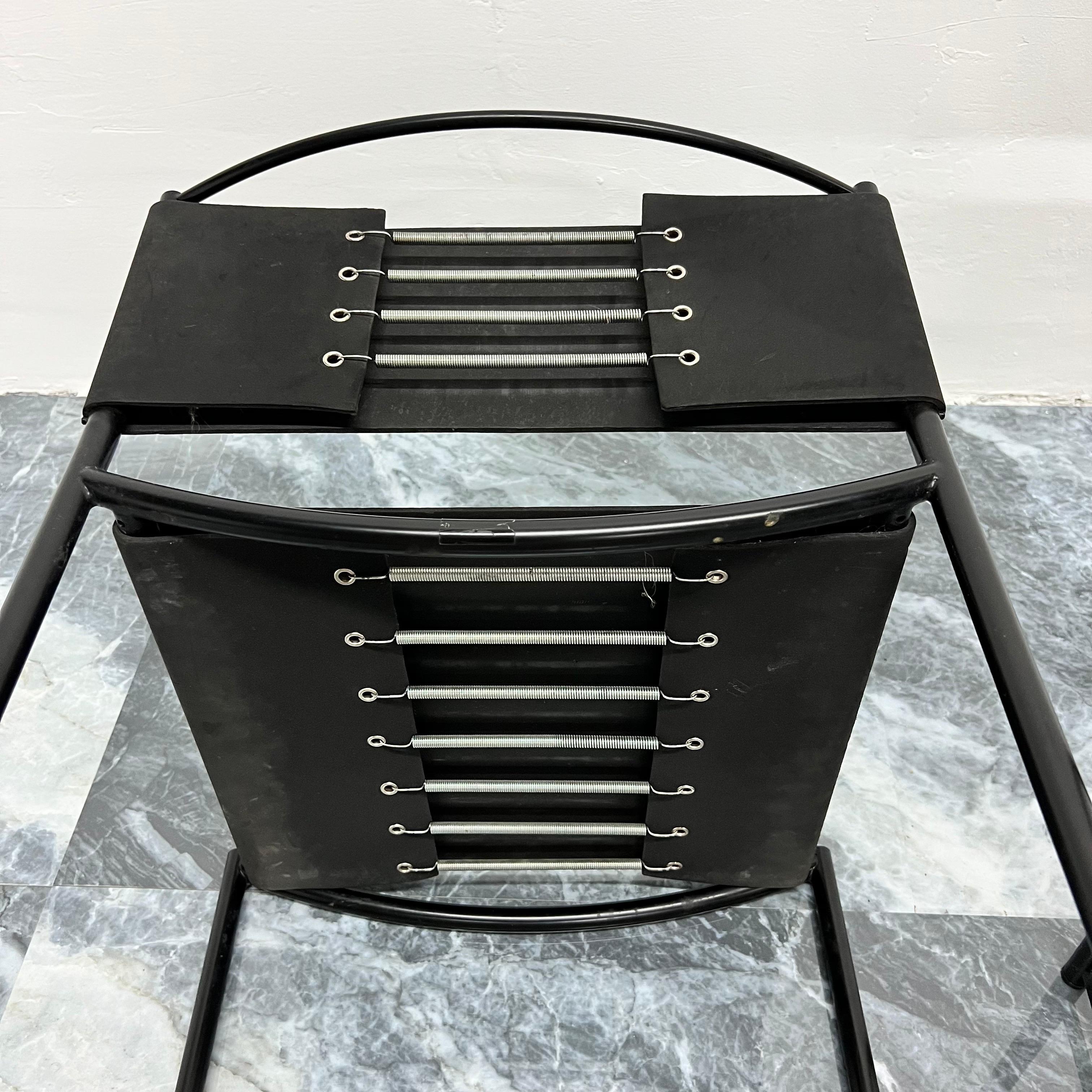 Giandomenico Belotti Black Postmodern Leather 164 Stools for Alias, a Pair 8