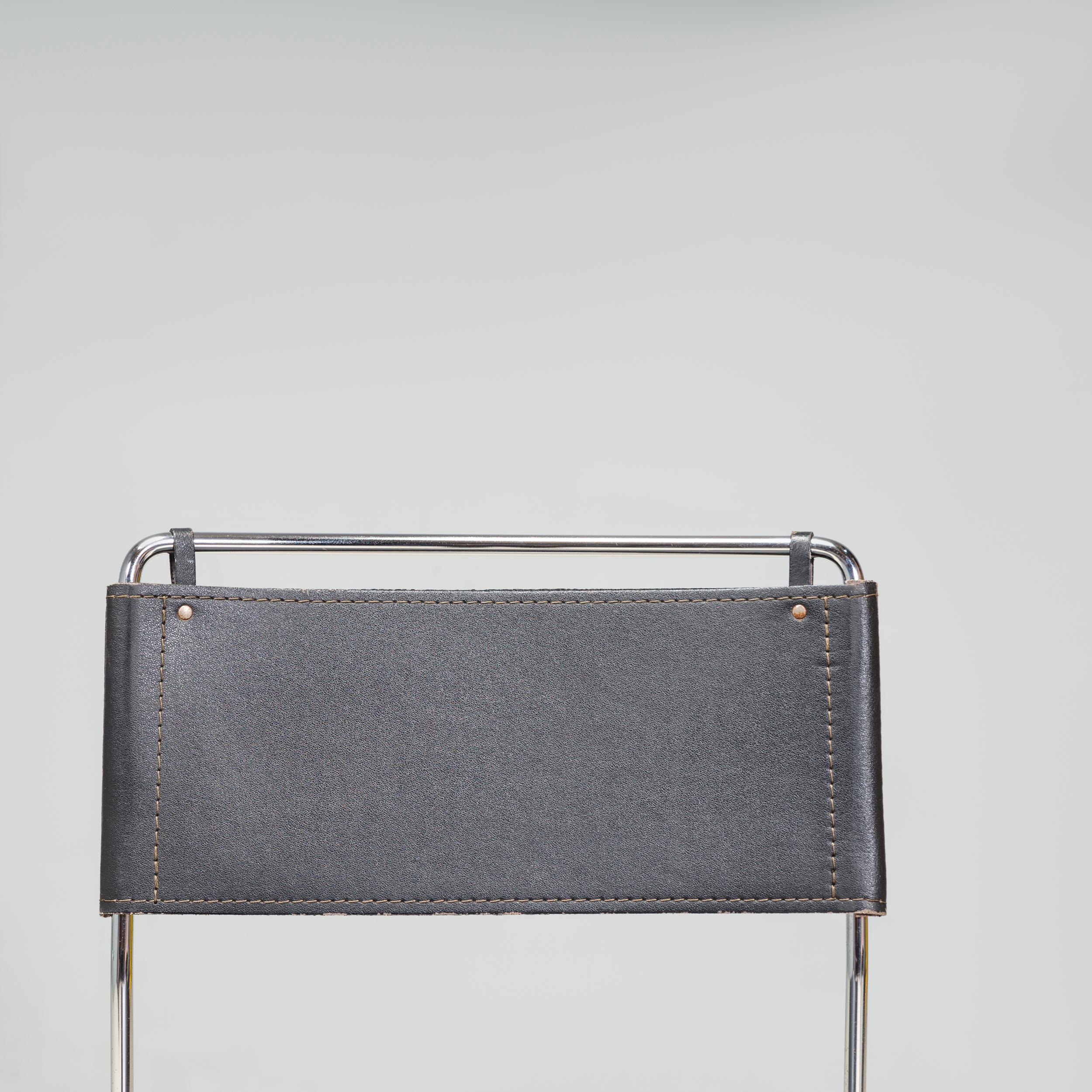 Giandomenico Belotti for Alias Black Leather Stools, Set of 4 5