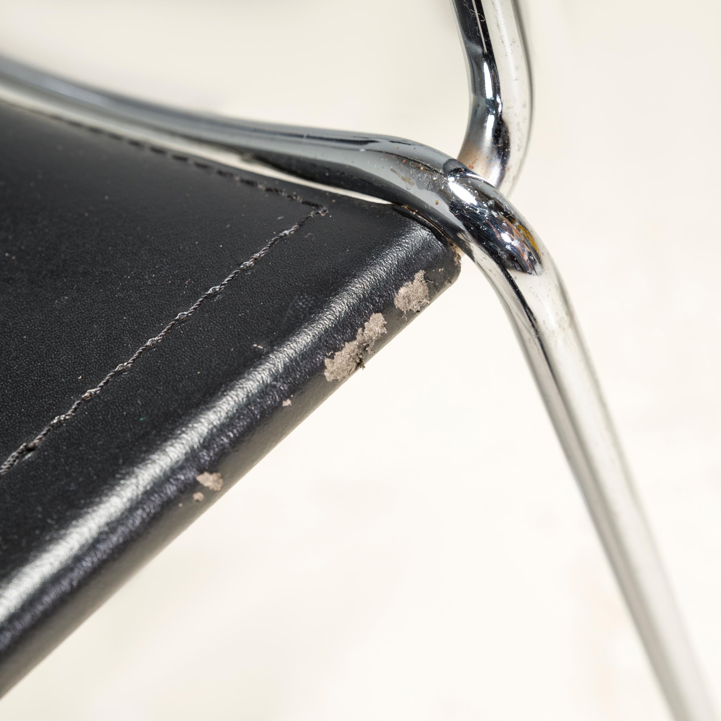 Giandomenico Belotti for Alias Black Leather Stools, Set of 4 8