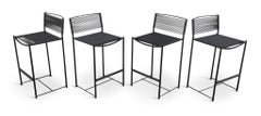 Giandomenico Belotti for Alias Set of 4 Black Fly Line Spaghetti Bar Stools