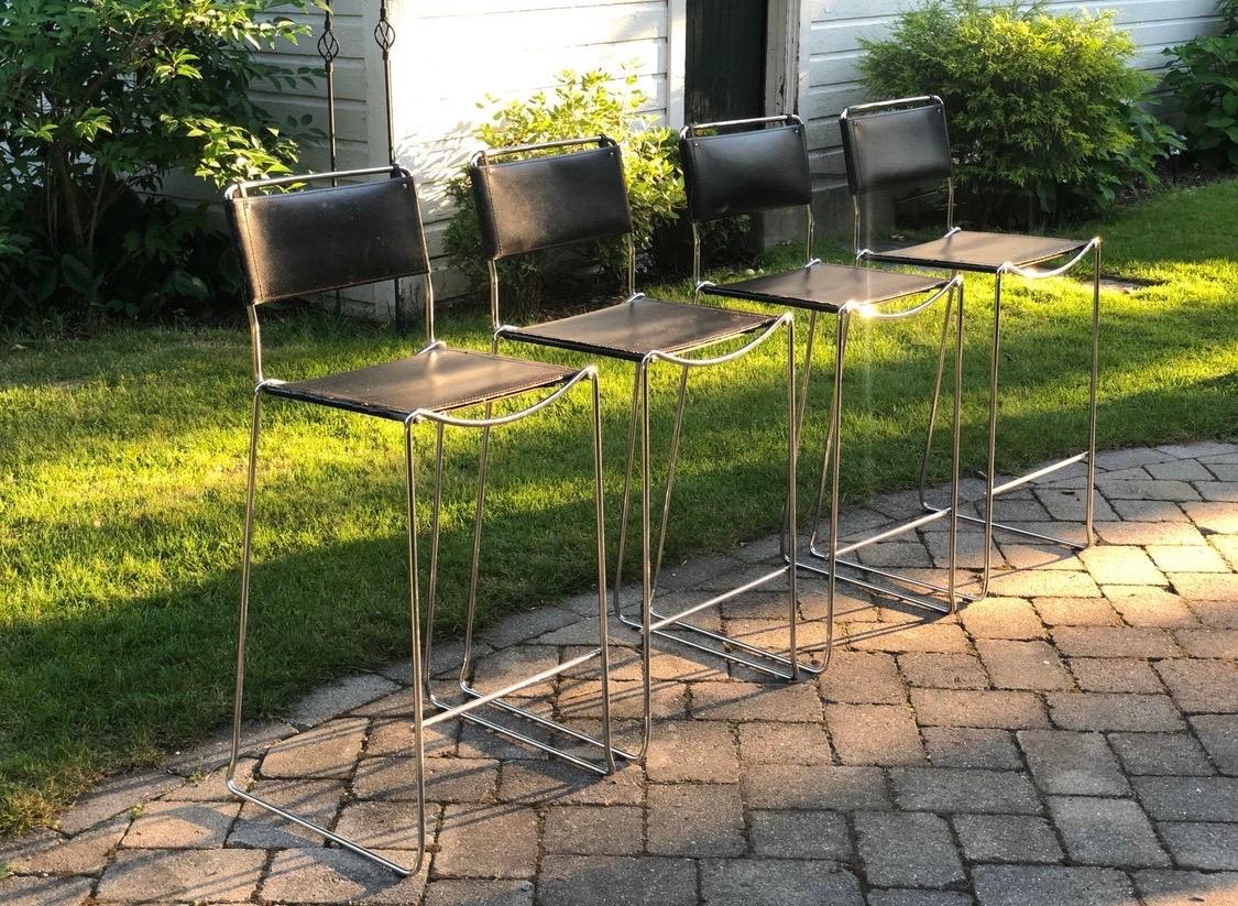 Giandomenico Belotti for Alias Stools Set Four Bar Stools 2
