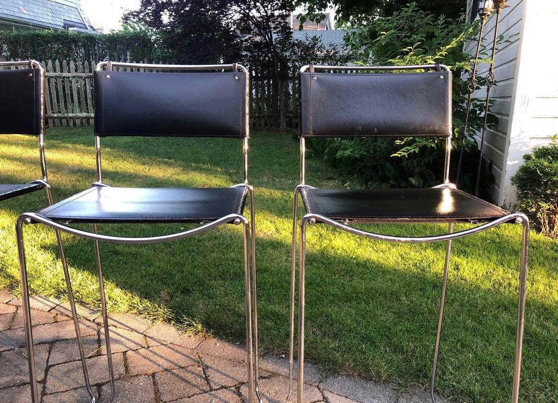 Mid-Century Modern Giandomenico Belotti for Alias Stools Set Four Bar Stools