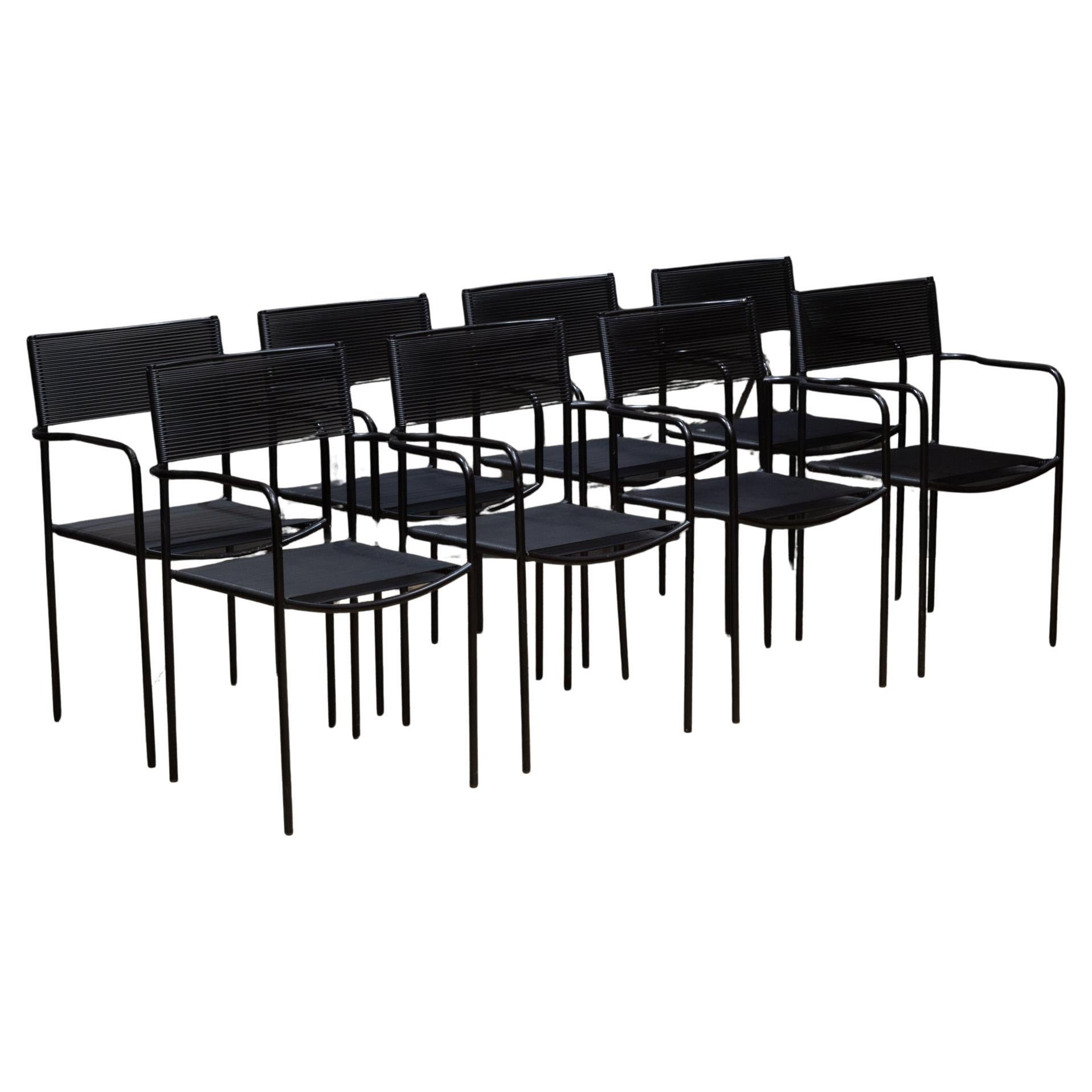 Giandomenico Belotti Spaghetti Armchairs c.1980-Set of 8 For Sale