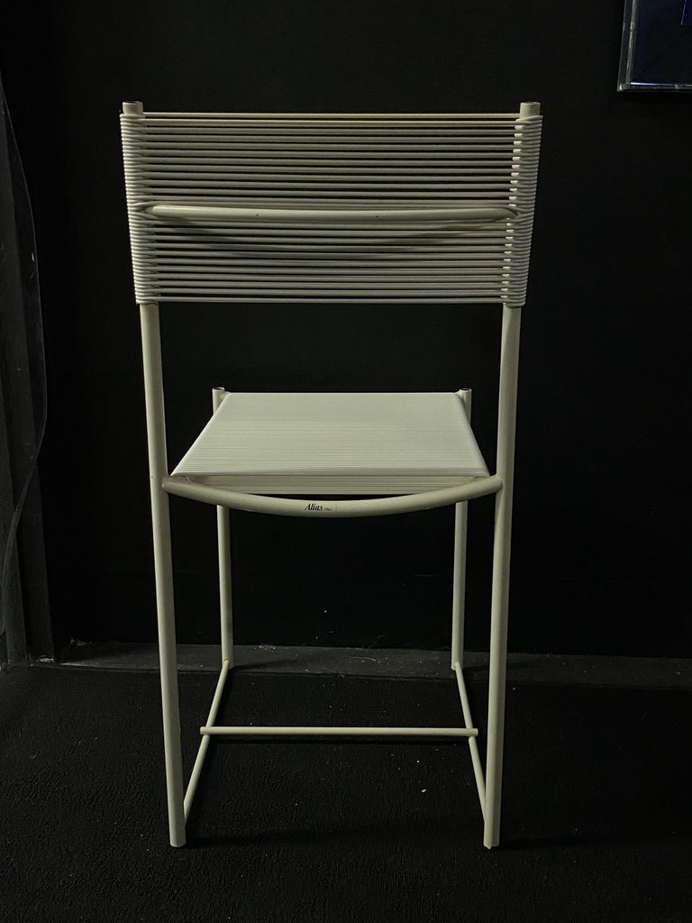 Giandomenico Belotti White Spaghetti Chair for Alias Italy, 1980s In Good Condition For Sale In Miami, FL