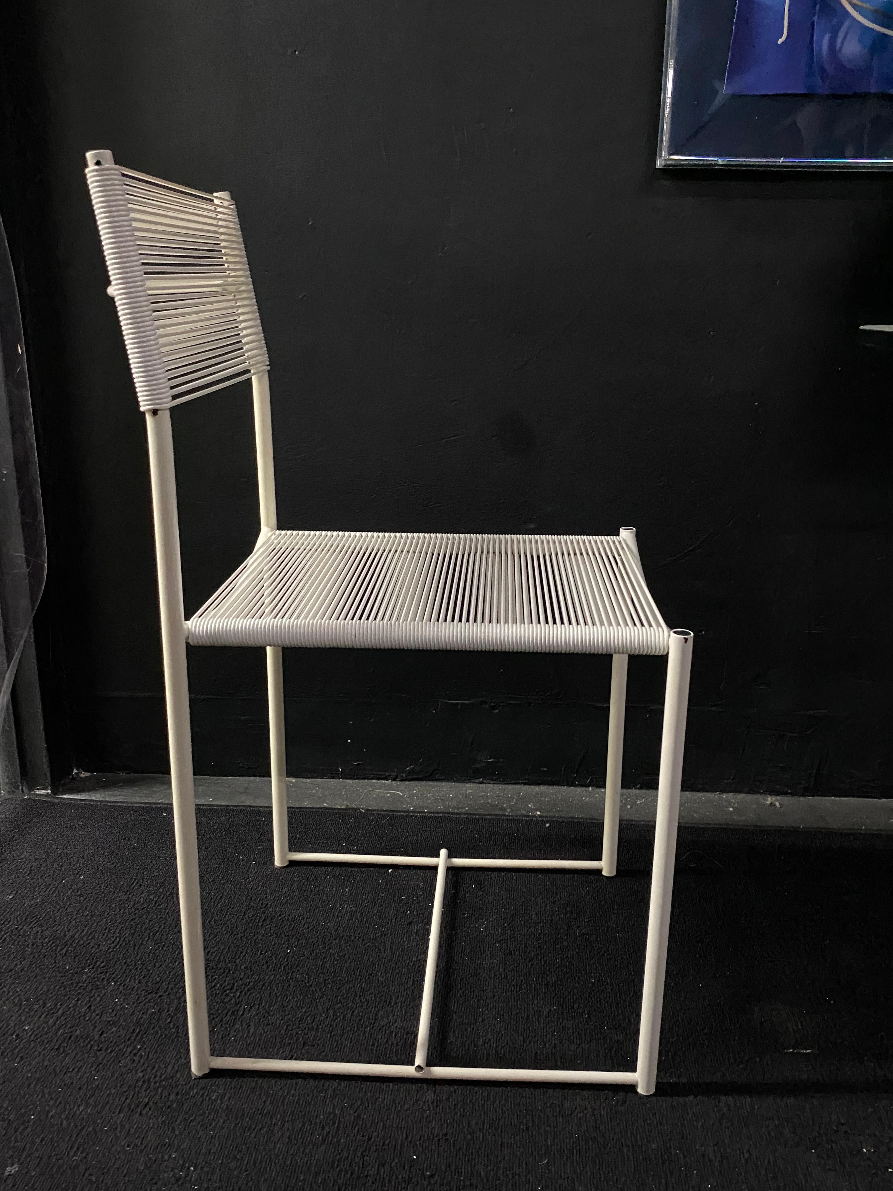 Post-Modern Giandomenico Belotti White Spaghetti Chair for Alias Italy, 1980s For Sale