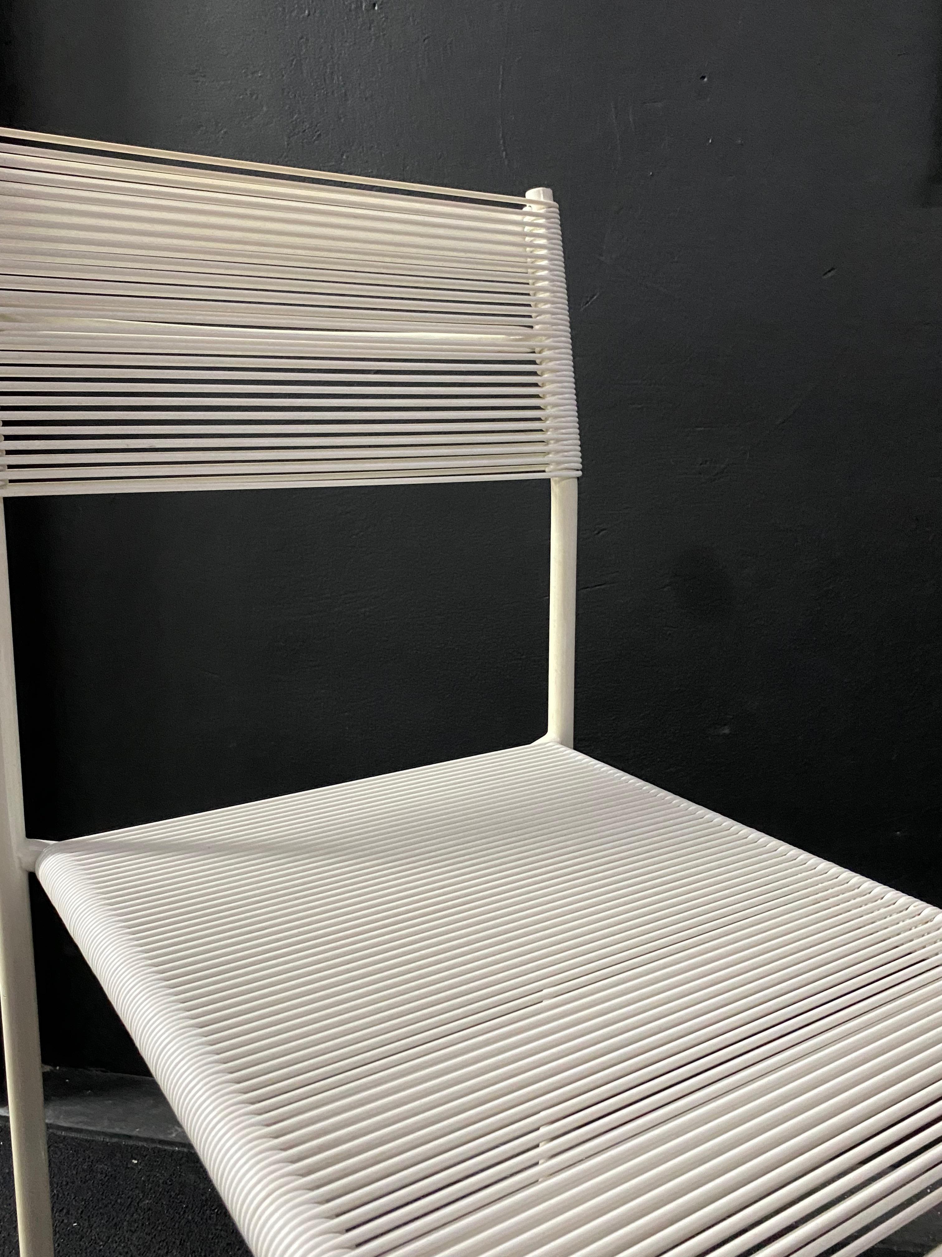 Italian Giandomenico Belotti White Spaghetti Chair for Alias Italy, 1980s For Sale