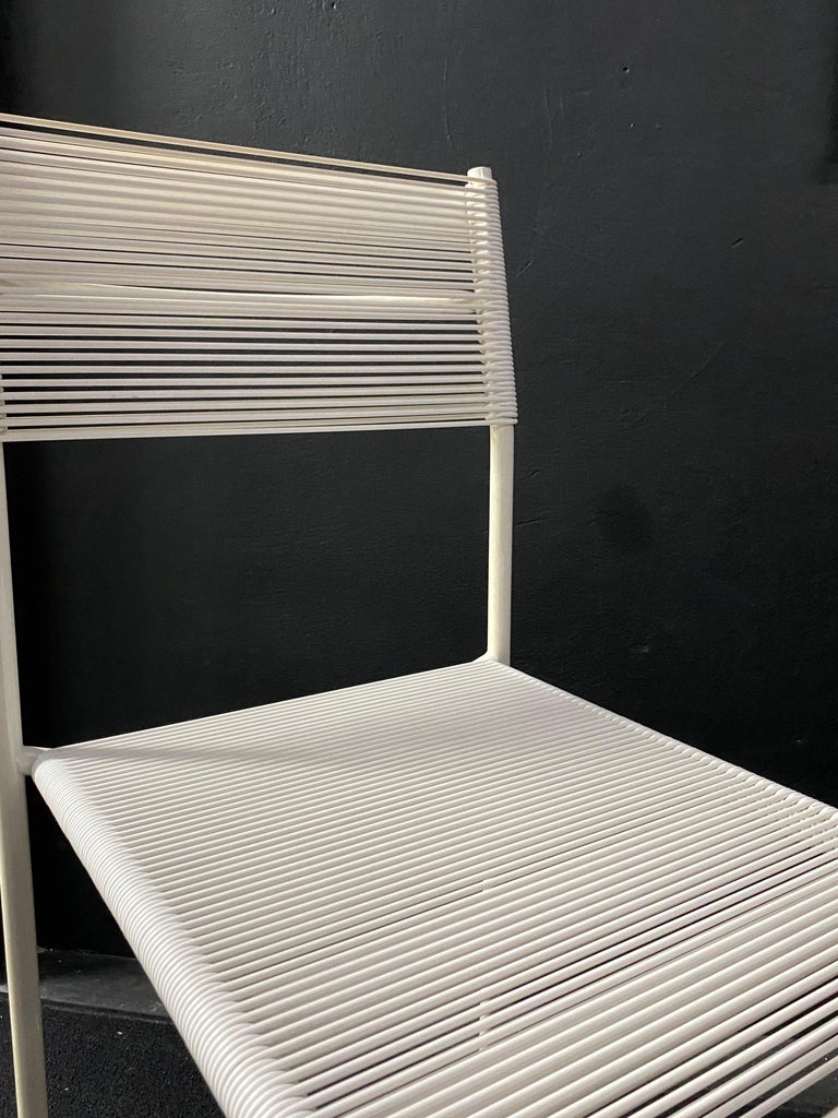 Metal Giandomenico Belotti White Spaghetti Chair for Alias Italy, 1980s For Sale