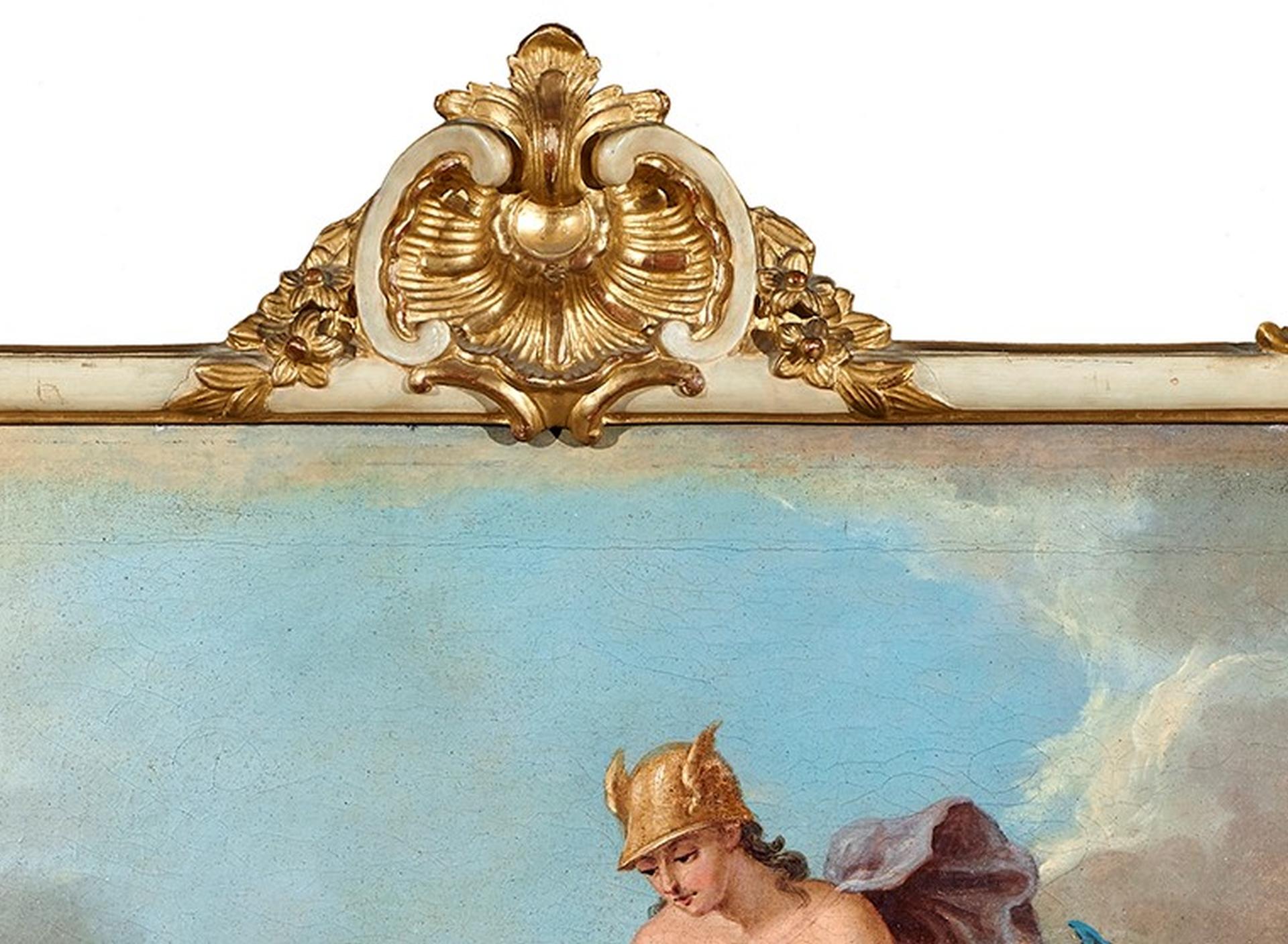 18. Jahrhundert  Allegorie Giandomenico Cignaroli Apollo Öl auf Leinwand Blau Weiß im Angebot 2